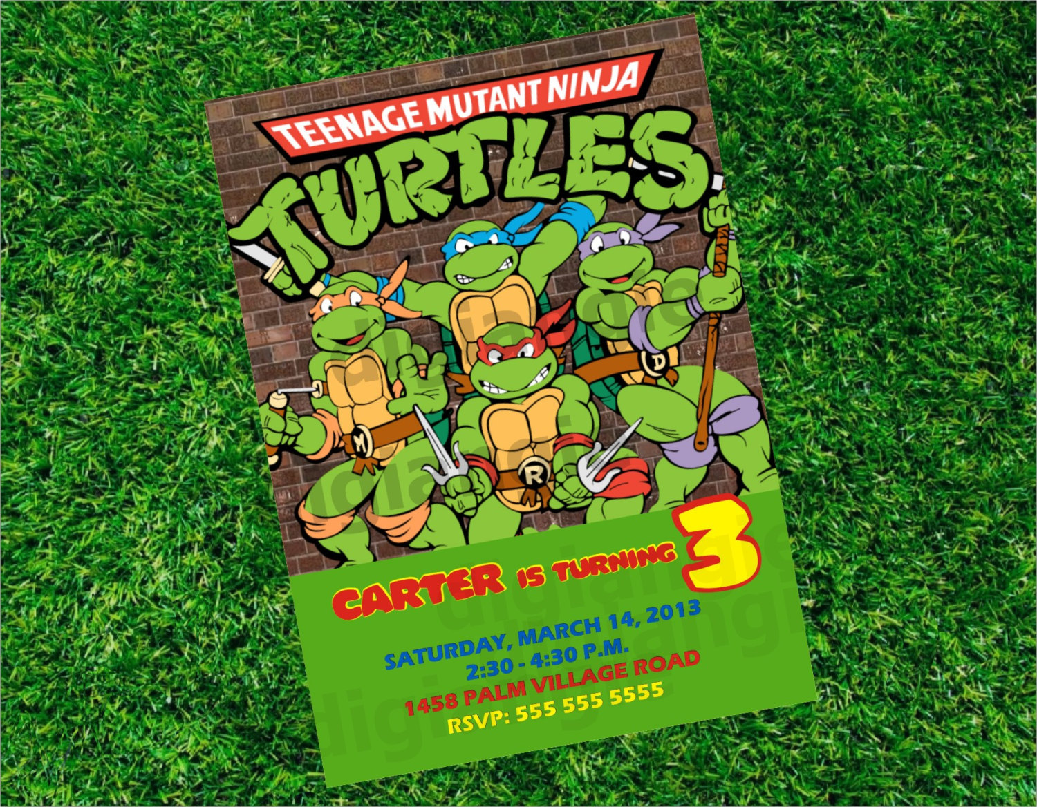 Teenage Mutant Ninja Turtles Birthday Invitations