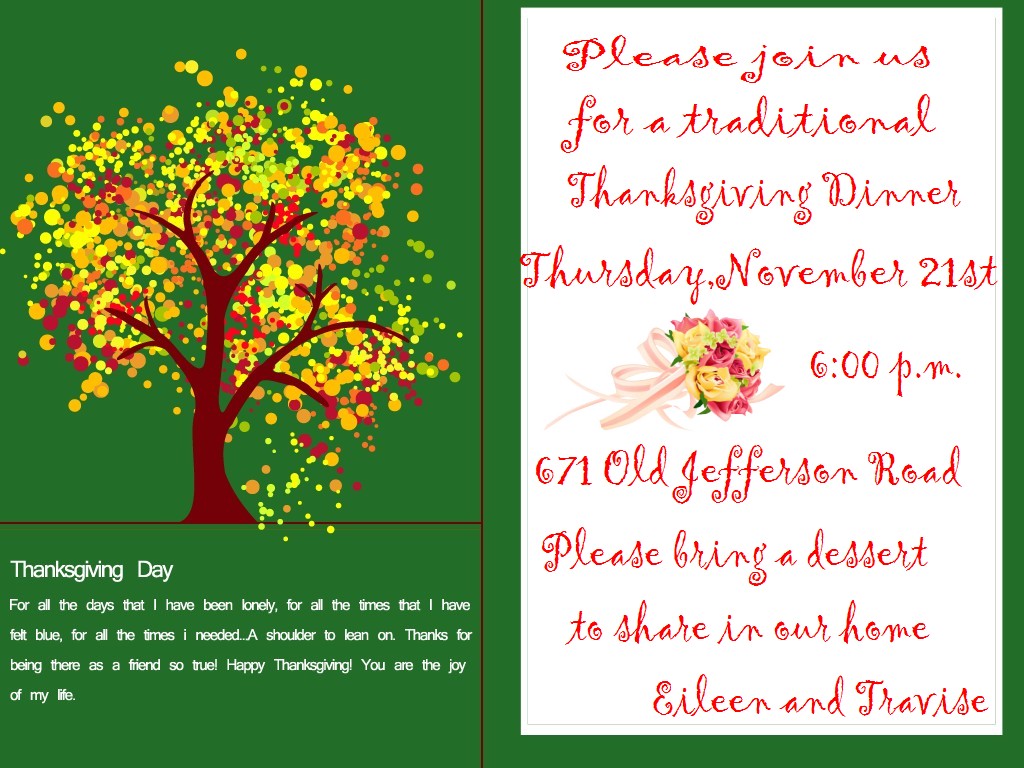 Thanksgiving Party Invitations Menu Dinner  Thanksgiving  Creative