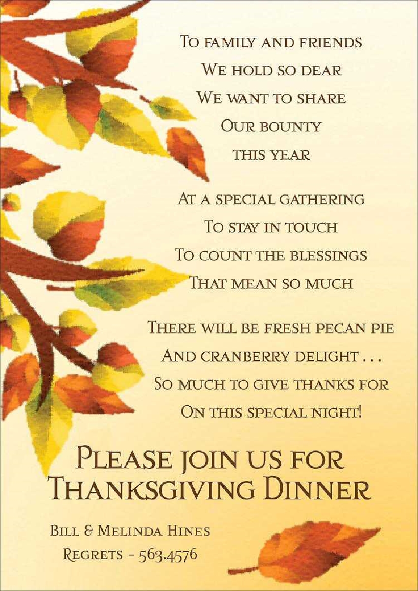 Thanksgiving Themed Wedding Invitations