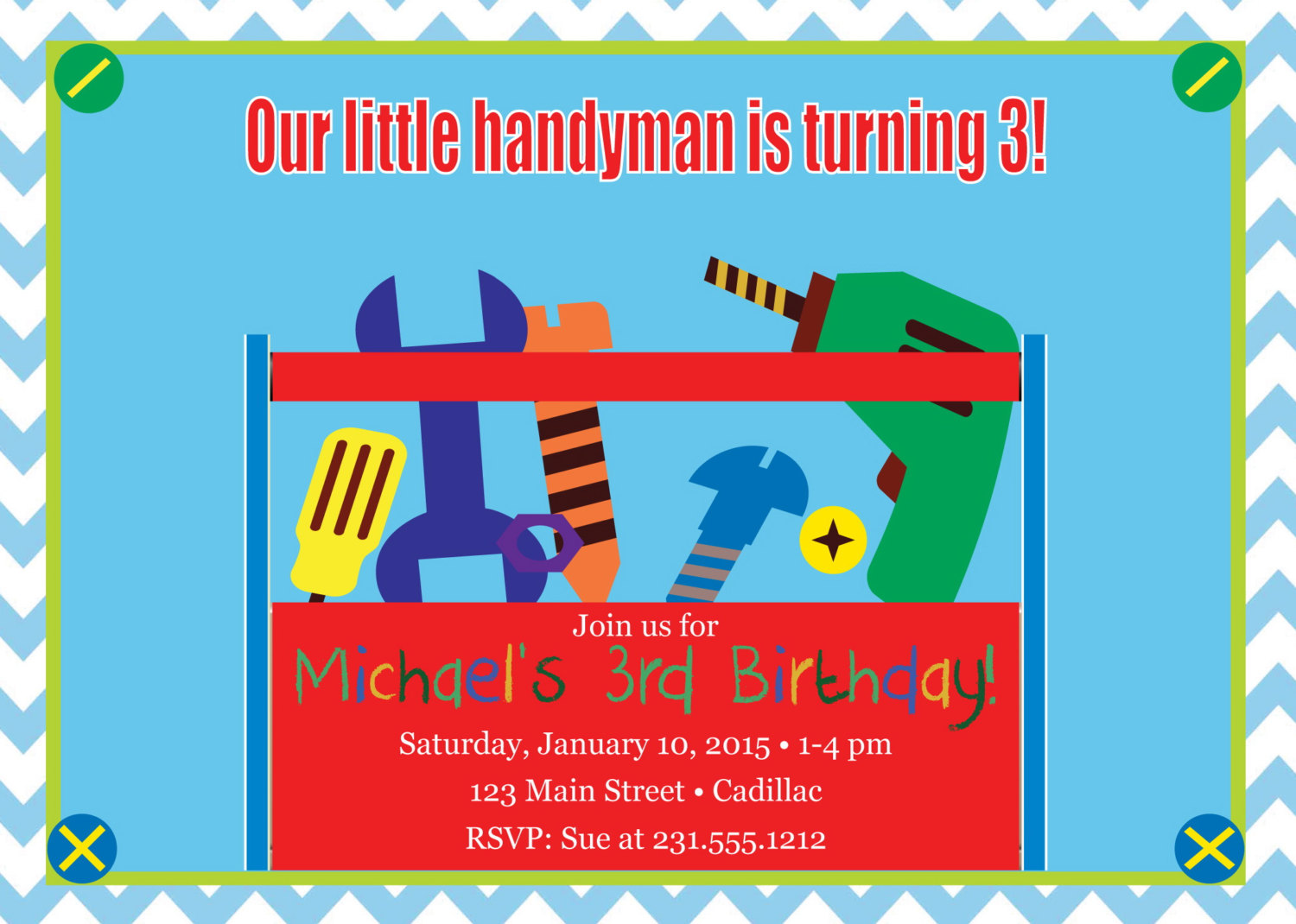 Tools Birthday Invitation Boys Birthday By Fabpartyprints On Etsy