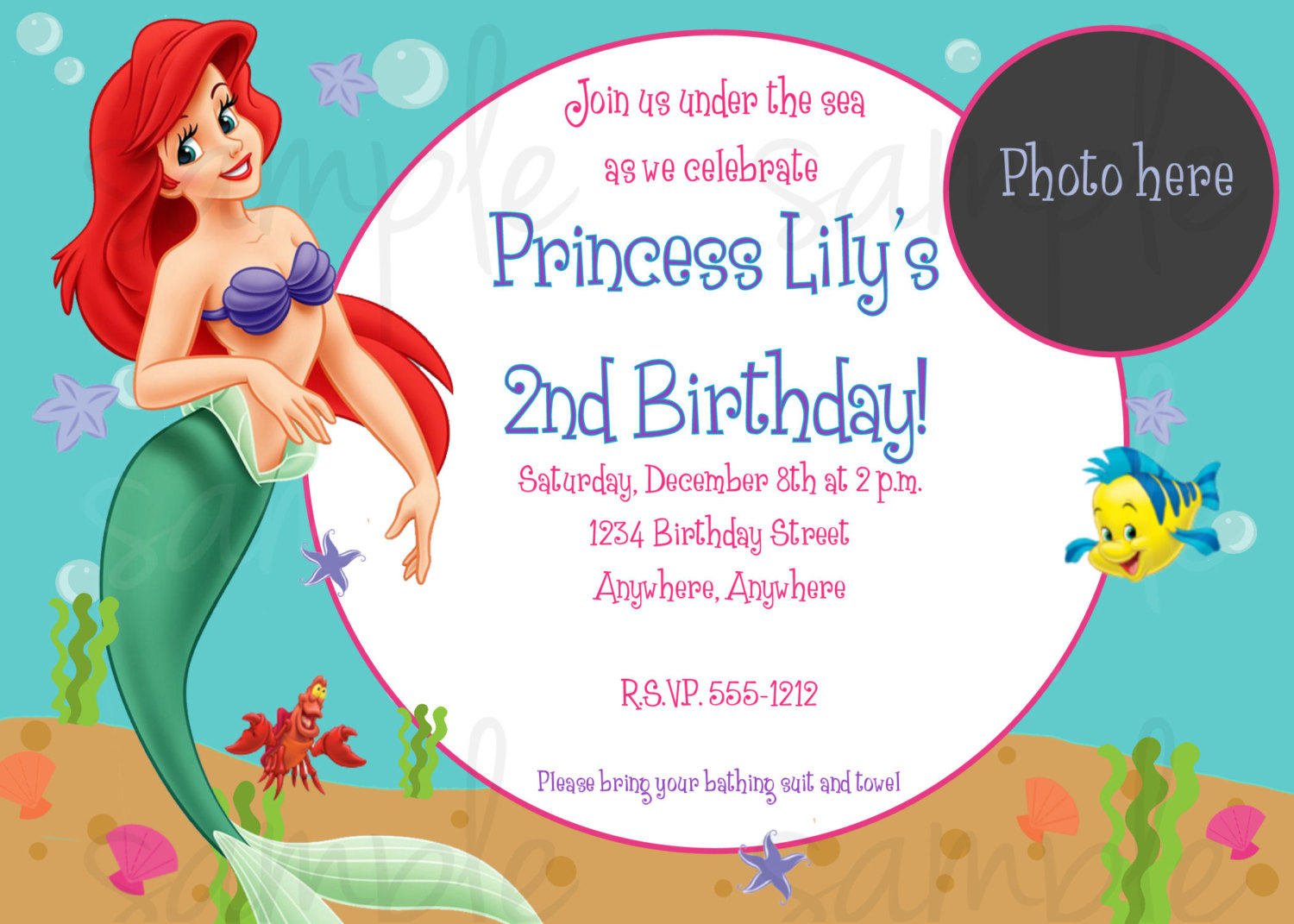 Top 14 Little Mermaid Birthday Party Invitations