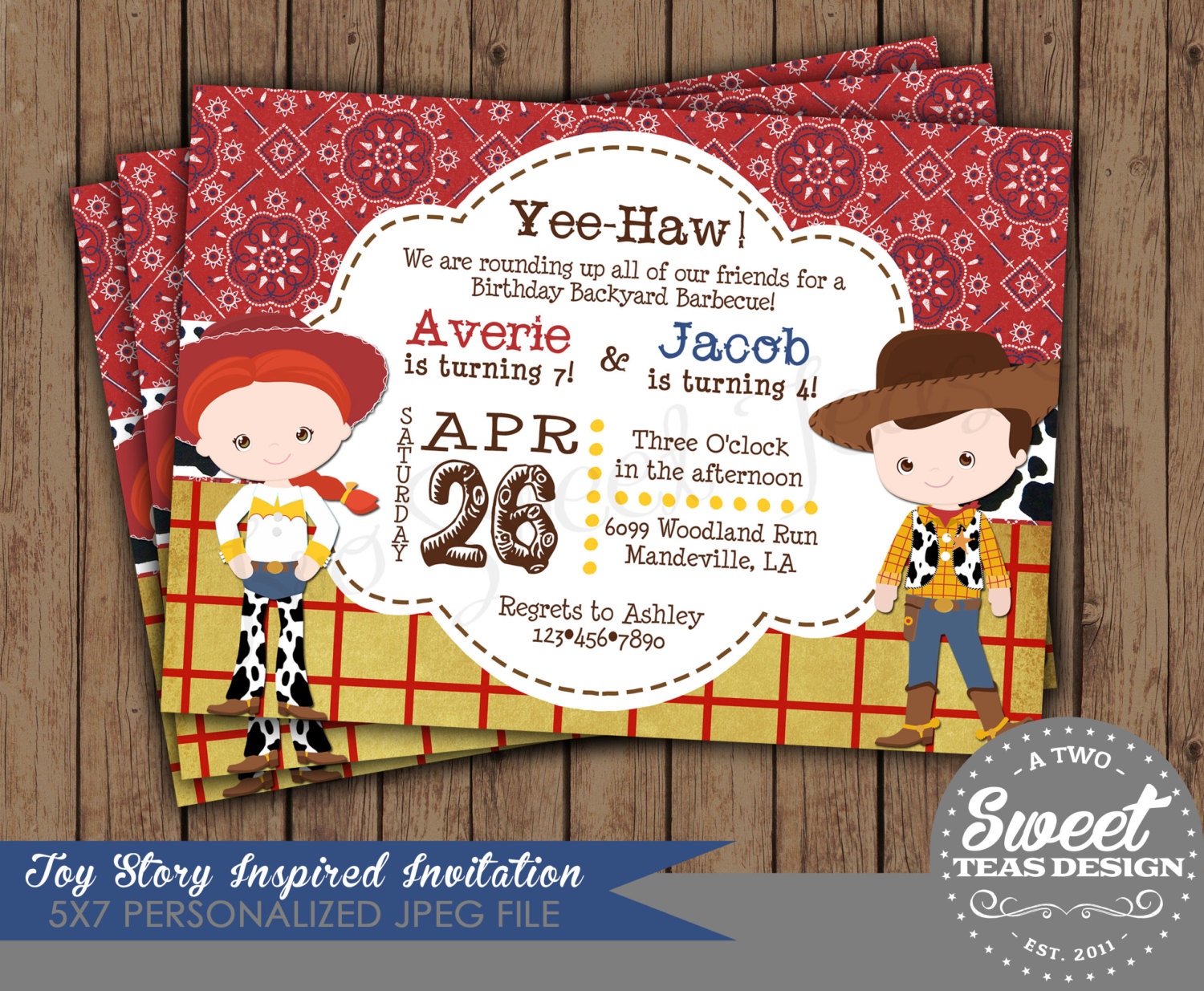 Toy Story Inspired Invitation Western Cowboy Roundup By 2sweetteas