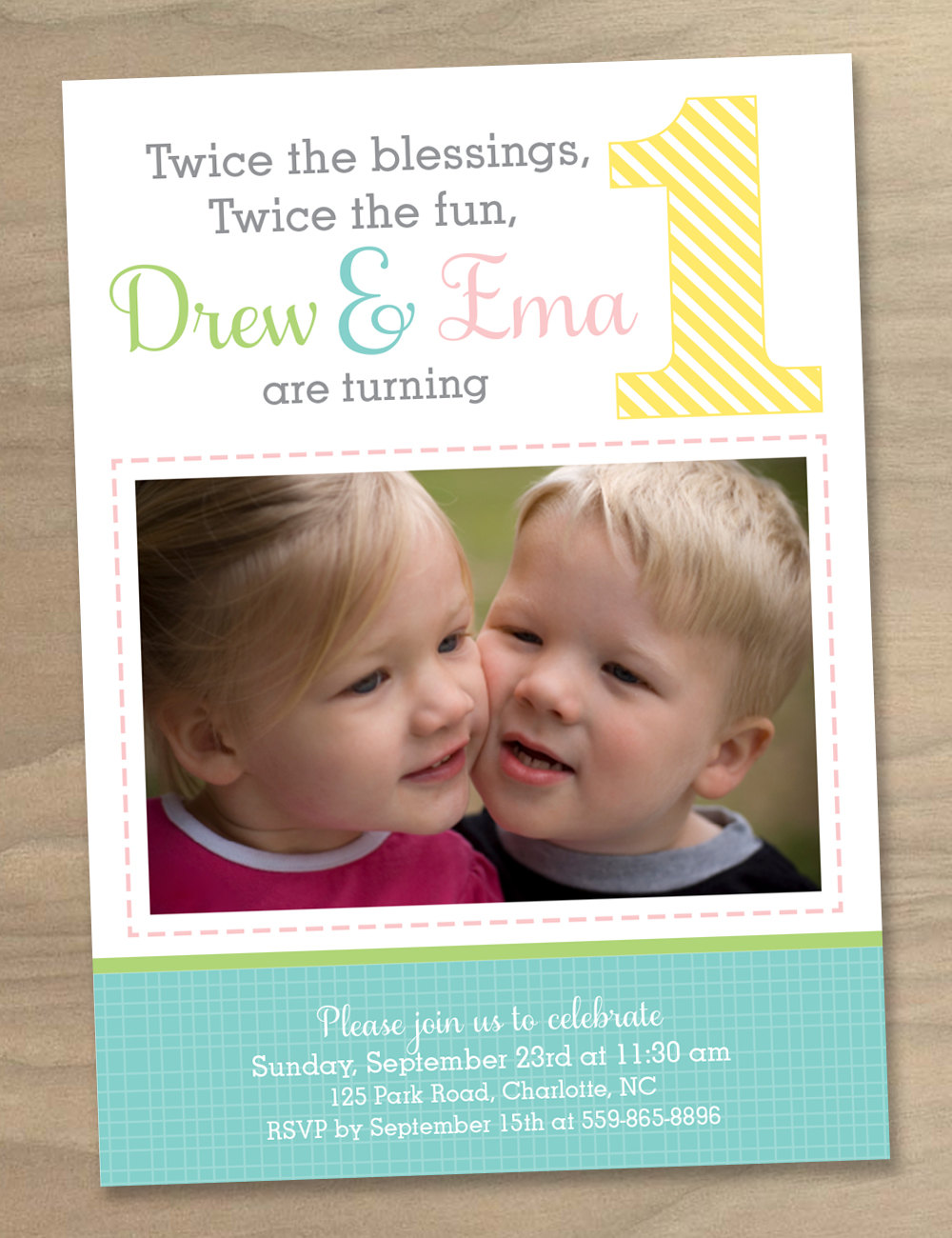 Twins Birthday Party Invitations Wording