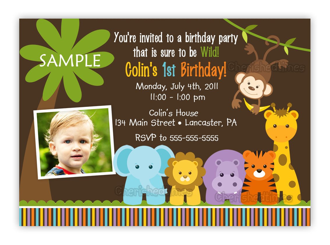 Wild Jungle Theme Birthday Party Invitation Boy By Cherishedtimes