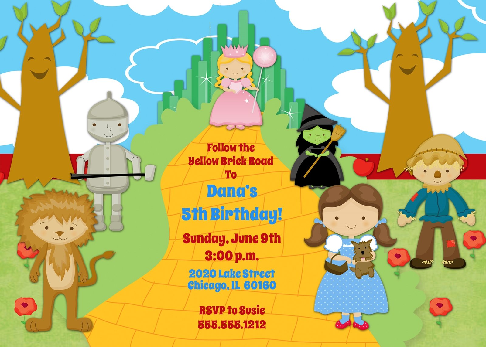 Wizard Of Oz Birthday Party Invitation