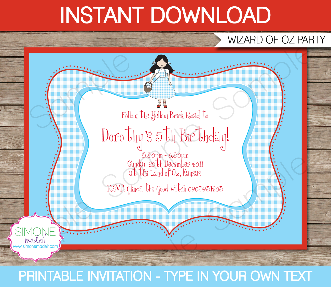 Wizard Of Oz Party Invitations Template