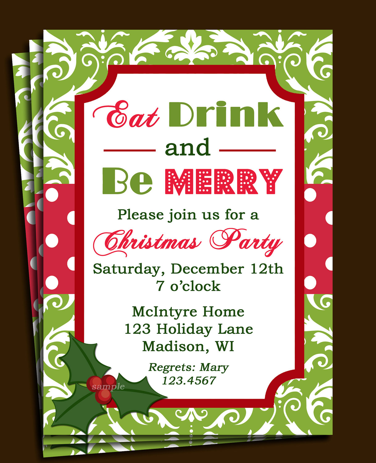 Work Christmas Party Invitation