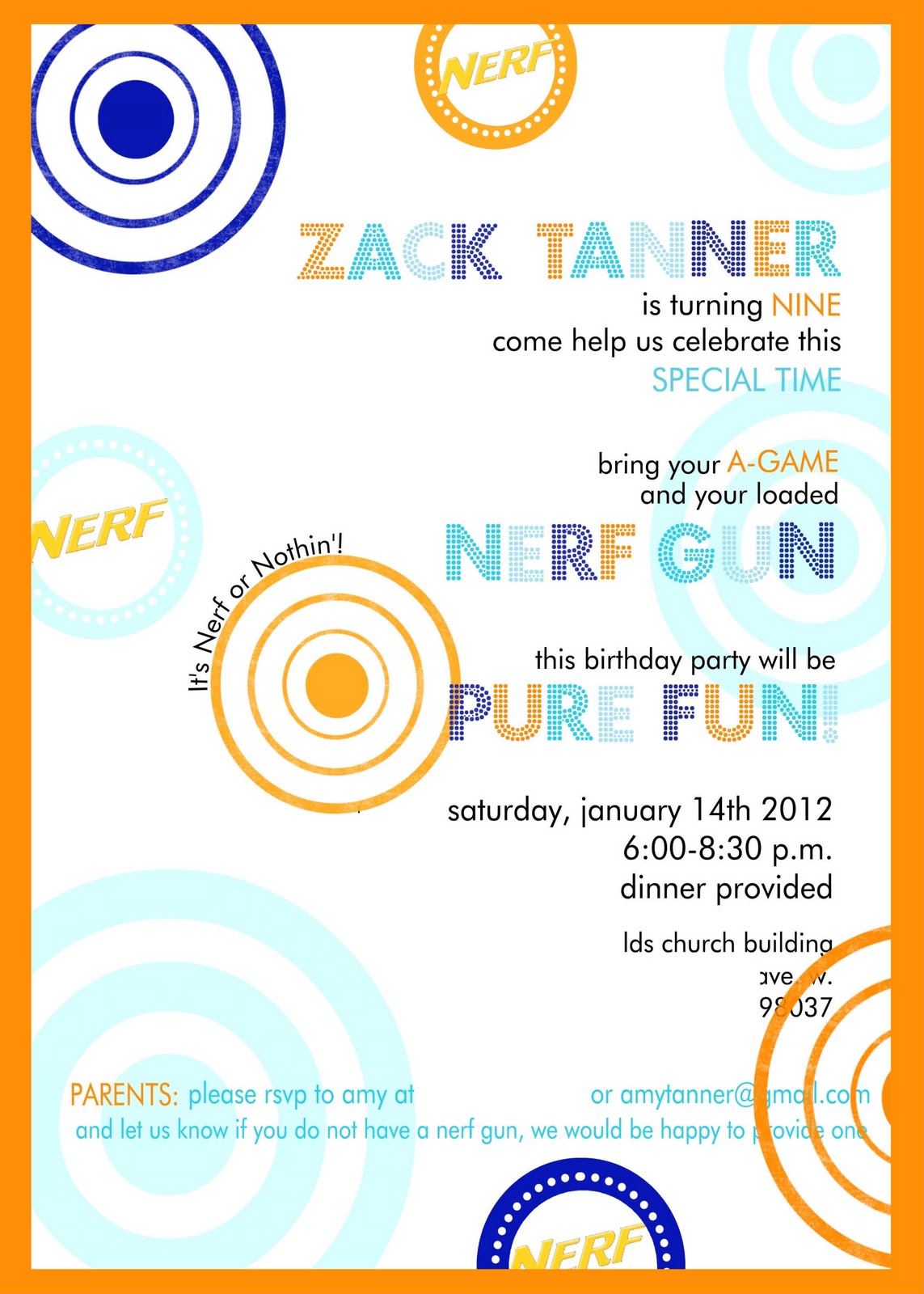 Zack's 9th Nerf Gun Birthday Party