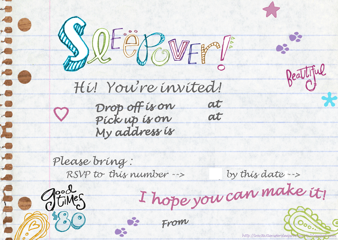 1000+ Ideas About Slumber Party Invitations On Pinterest