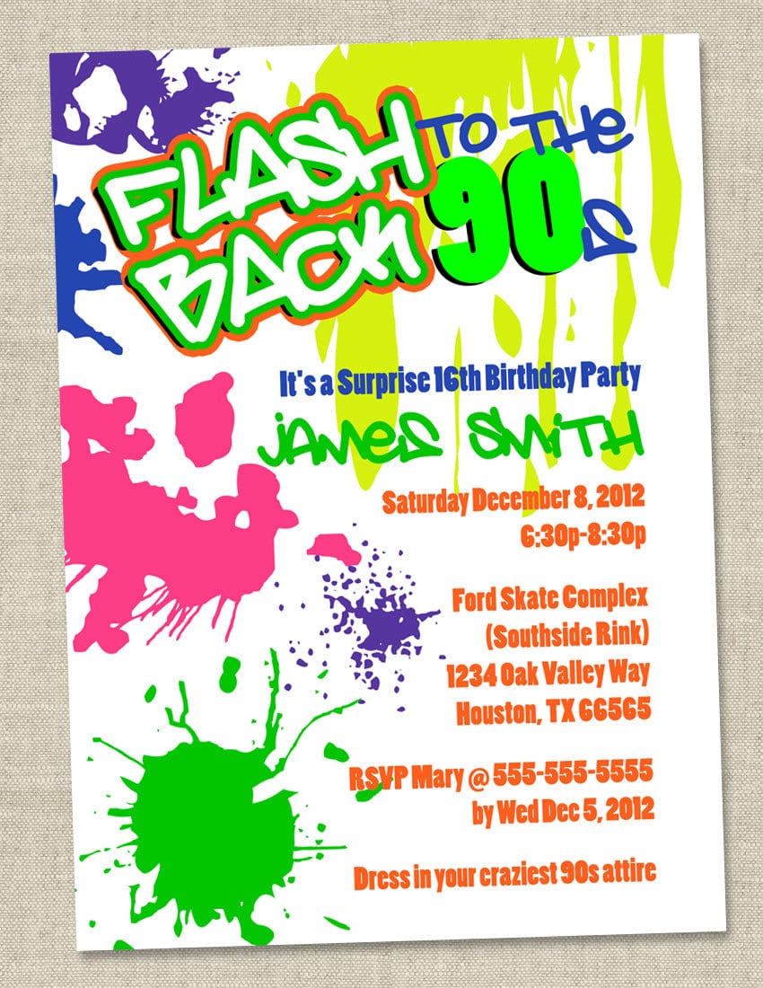 1000+ Images About 90's Invitations On Pinterest
