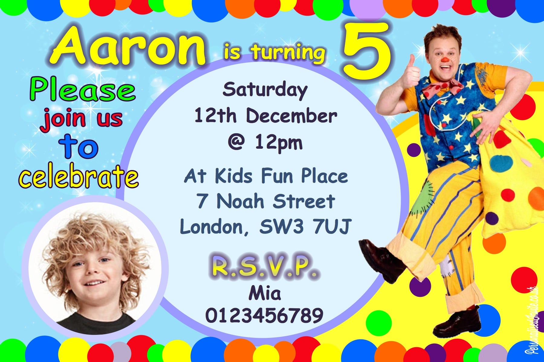 10 Personalised Happy Mr Tumble Birthday Party Invitations