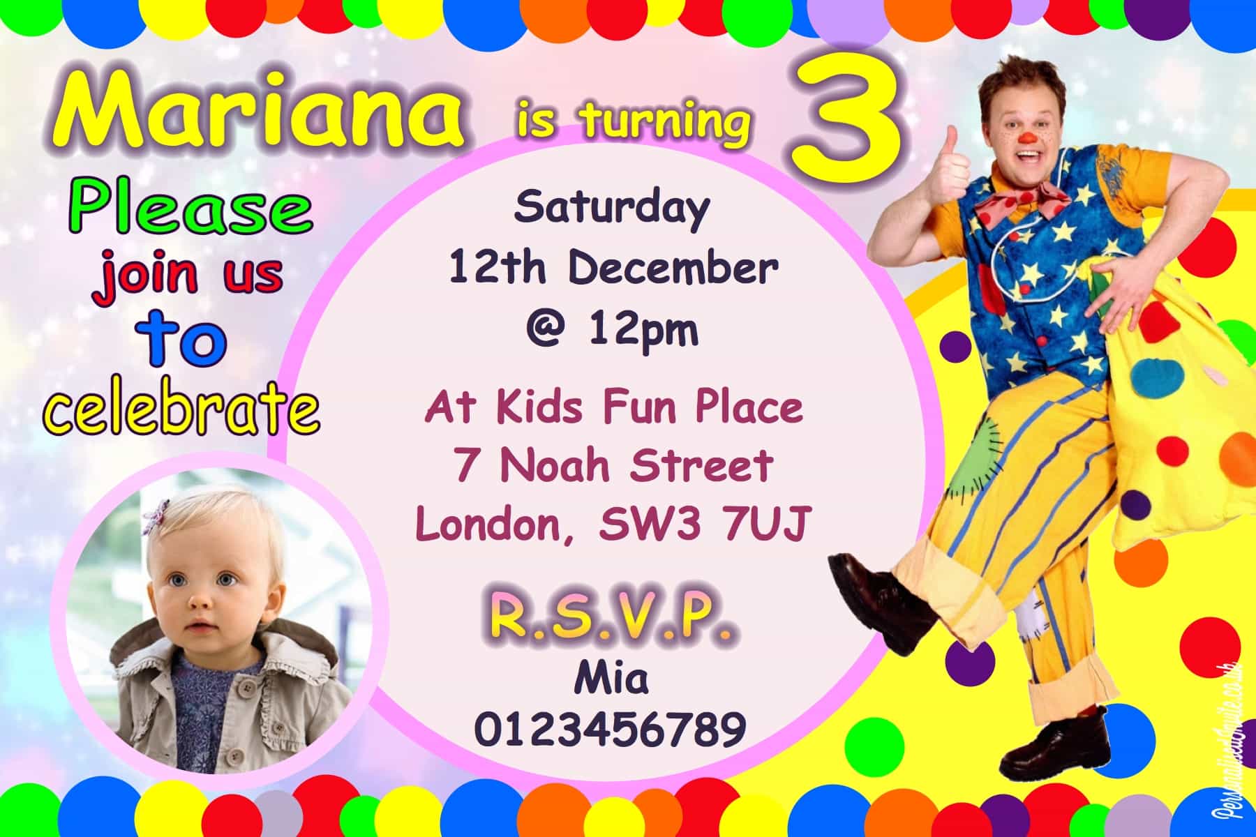 10 Personalised Happy Mr Tumble Birthday Party Invitations