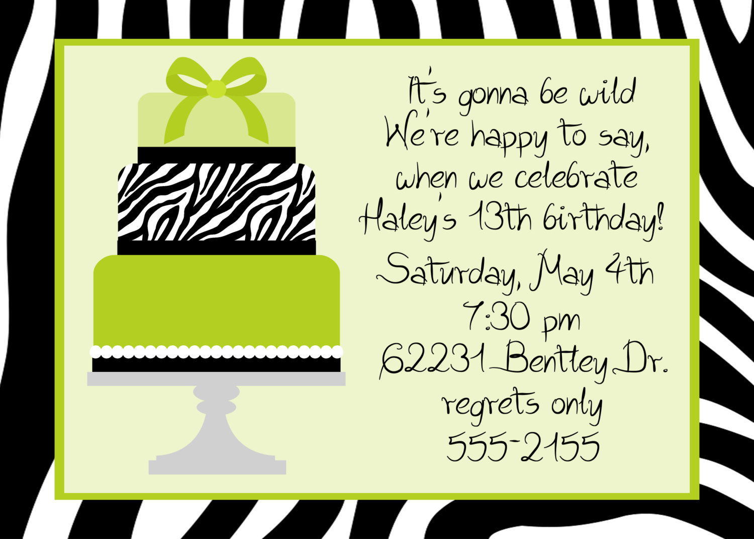 13 Year Old Birthday Party Invitations