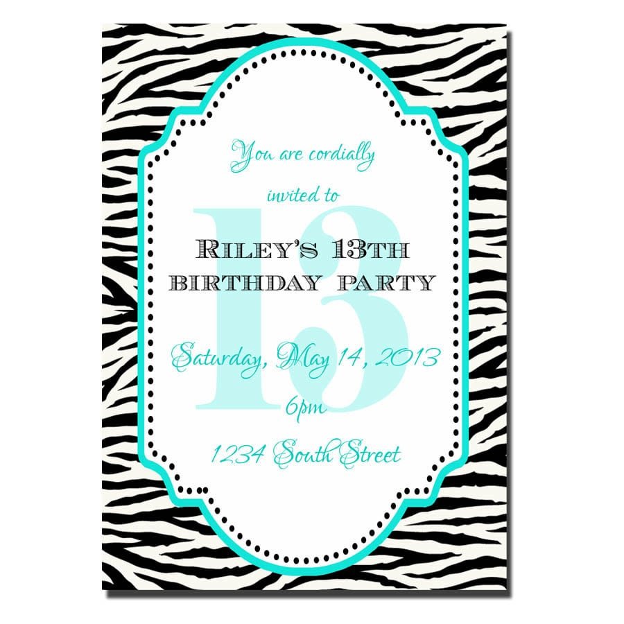 13th Birthday Party Invitations Templates