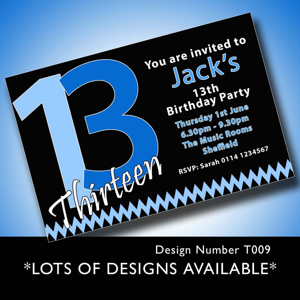 13th Birthday Party Invites