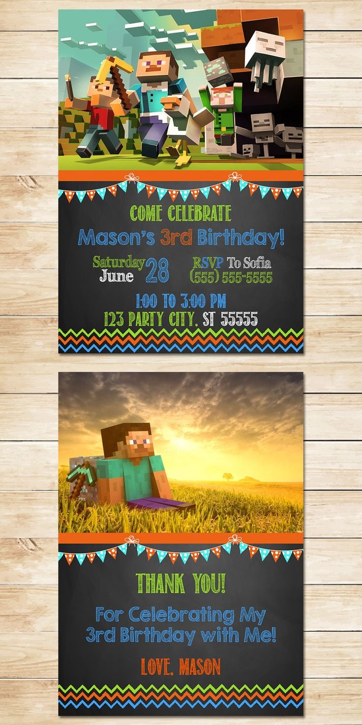 17 Best Ideas About Minecraft Invitations On Pinterest