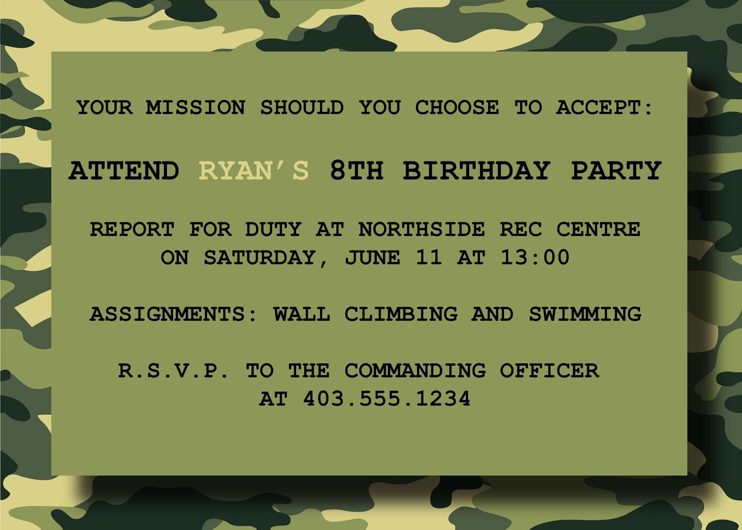 17 Best Images About Army Party Ideas