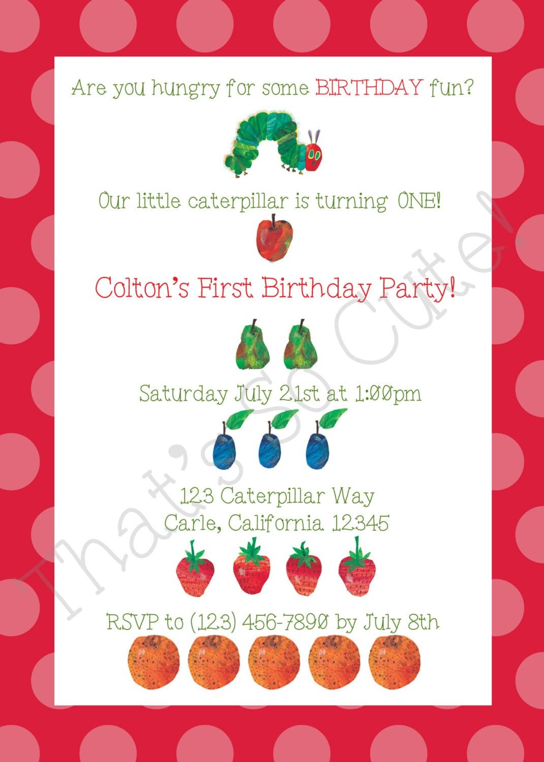 17 Best Images About Very Hungry Caterpillar Party On Pinterest