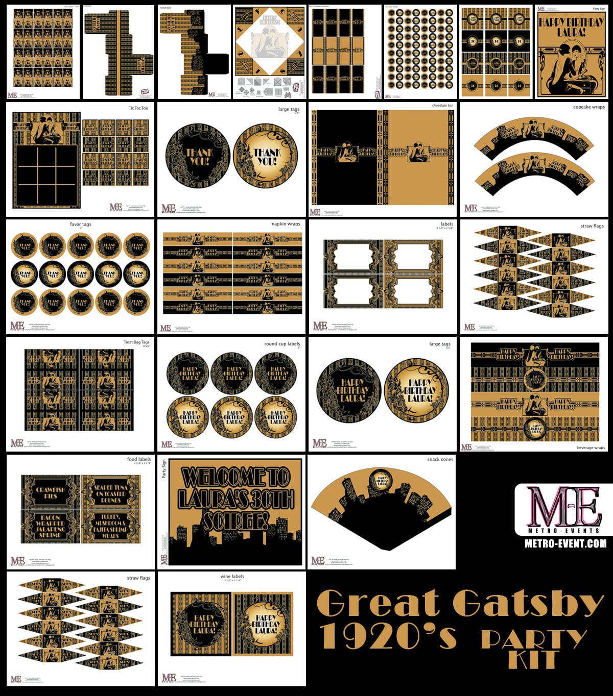 1920's Party, Gatsby Invitations, Art Deco Birthday, Flapper