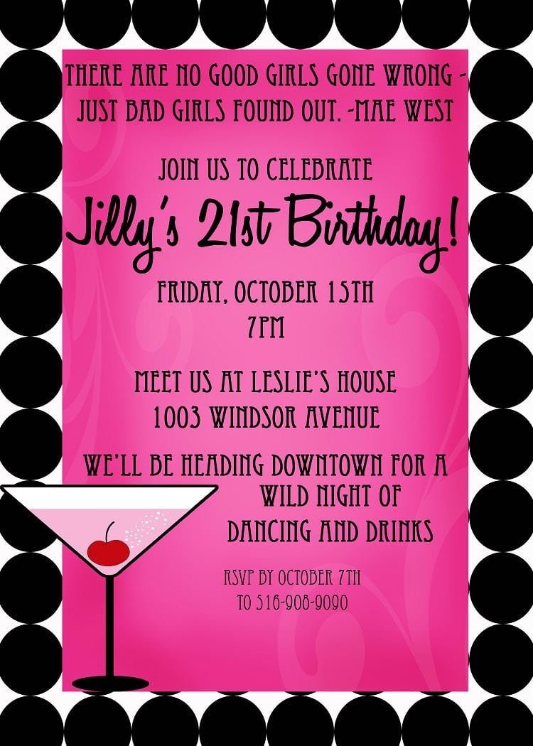 21st Birthday Party Invitation Wording