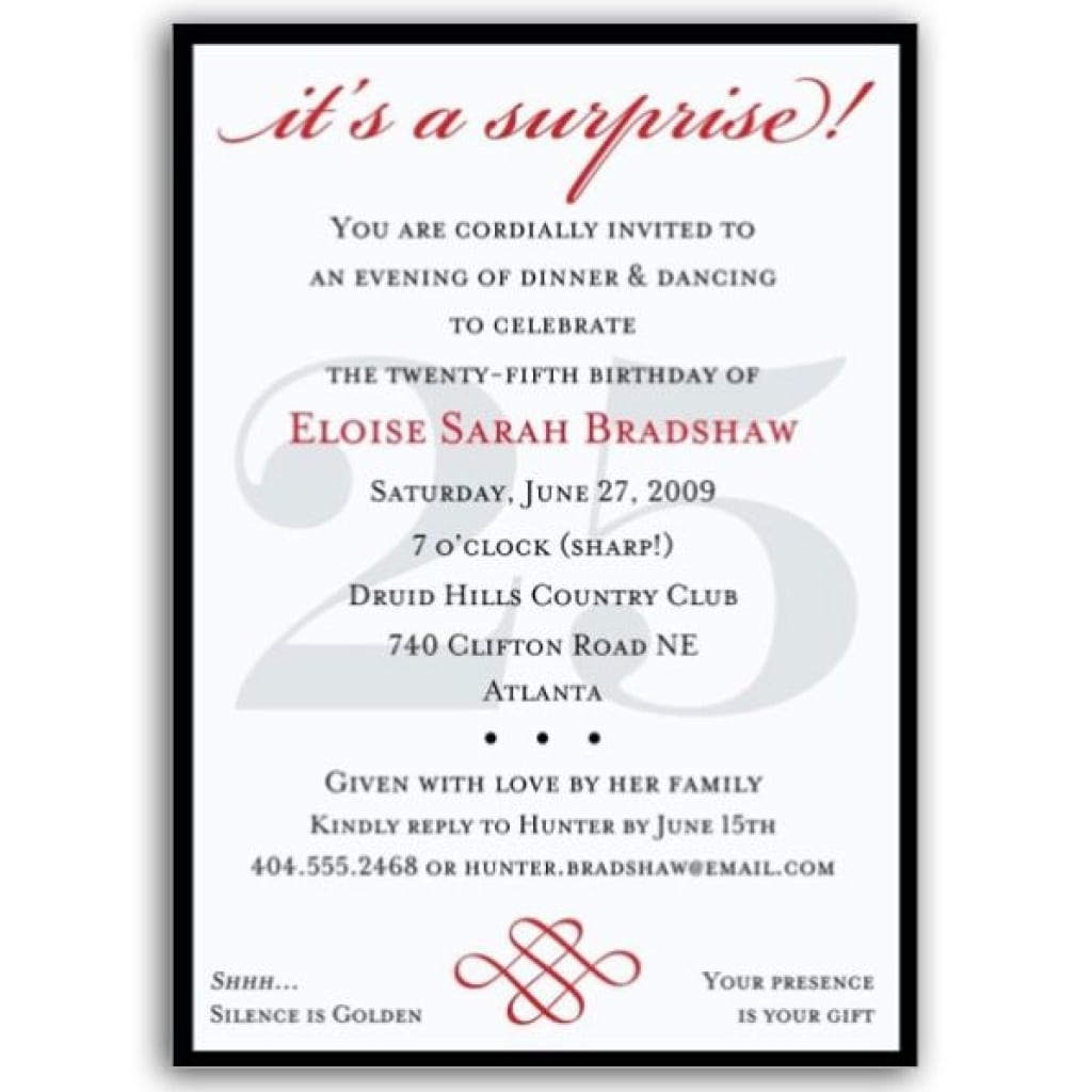 25th Birthday Party Invitations