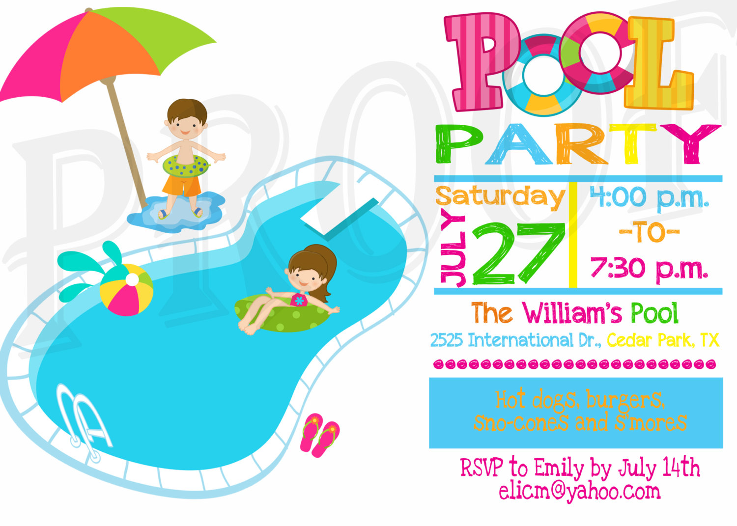 34 Pool Party Invitation Templates Free Printable