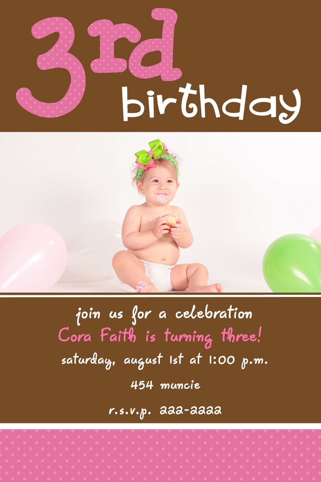 3rd Birthday Party Invitation Wording