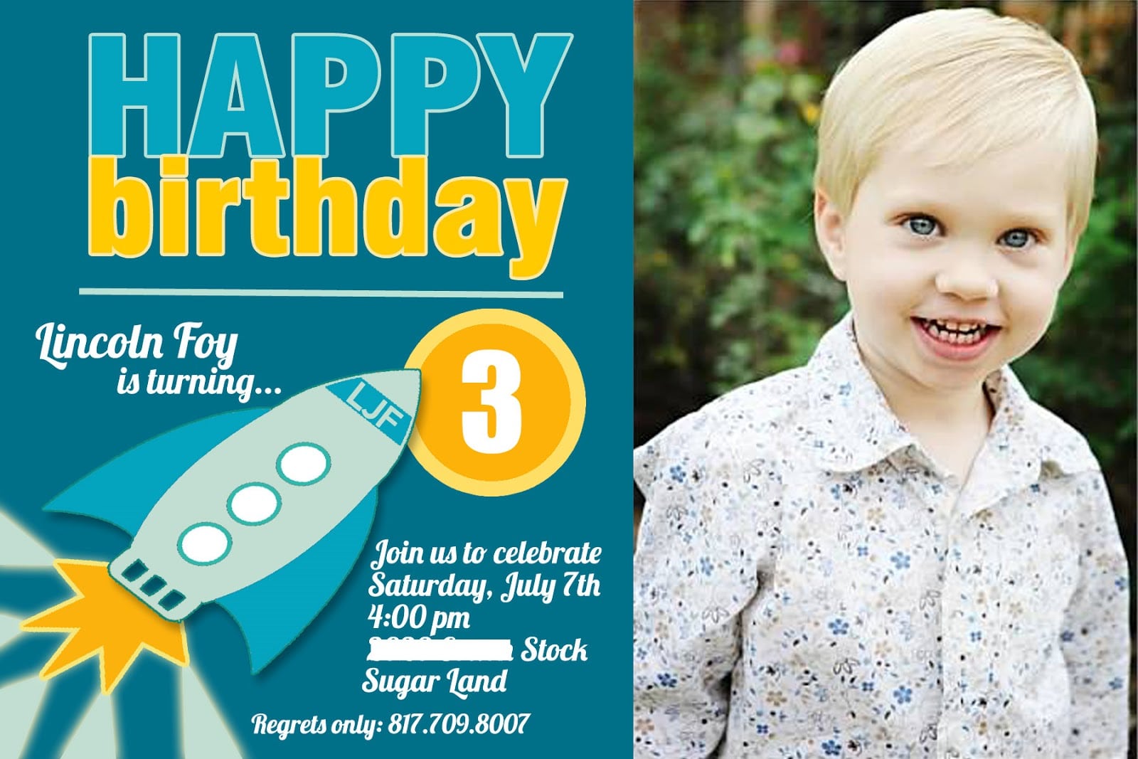 3rd Birthday Party Invitation Wording
