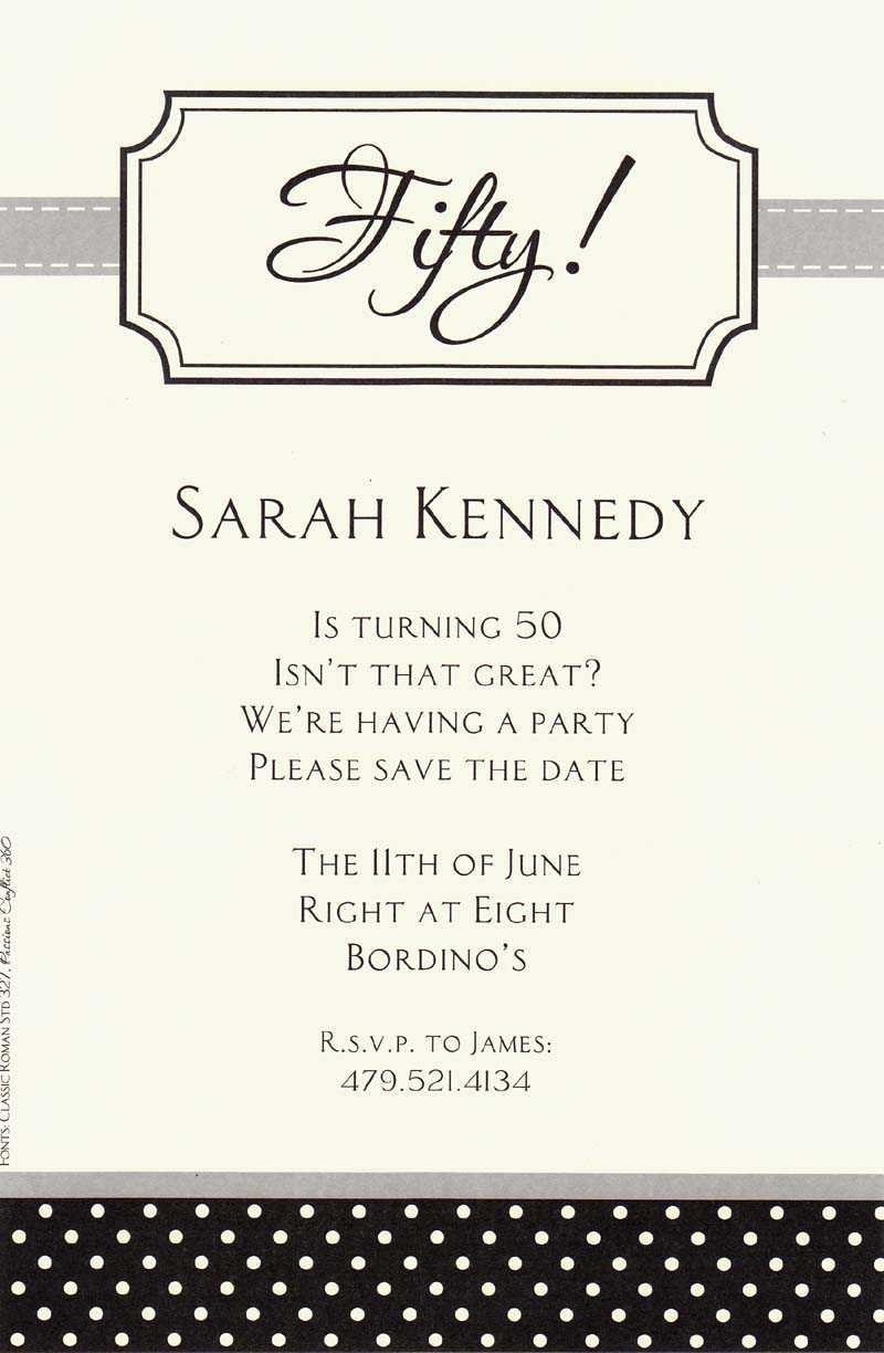 50th Birthday Invitations Templates