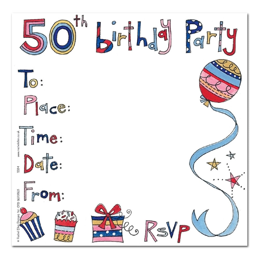 50th Birthday Party Invitations Card