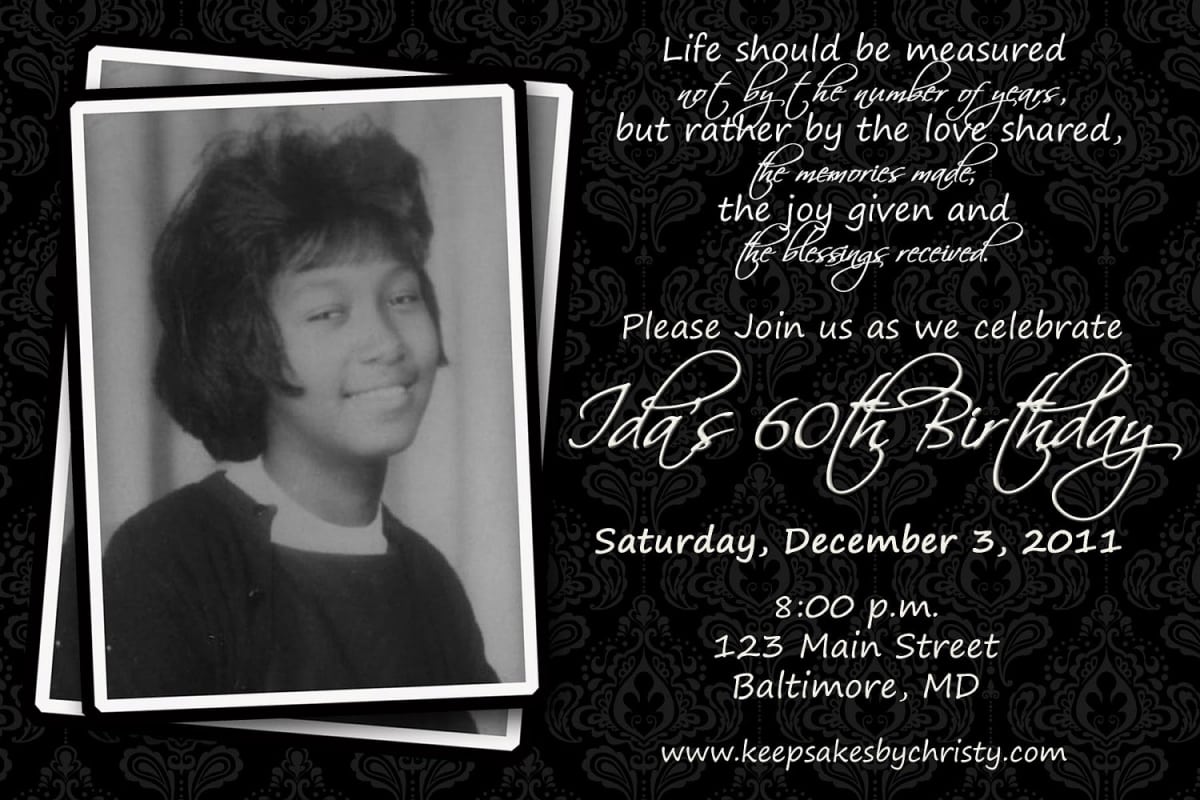 60th Birthday Invitation Wording