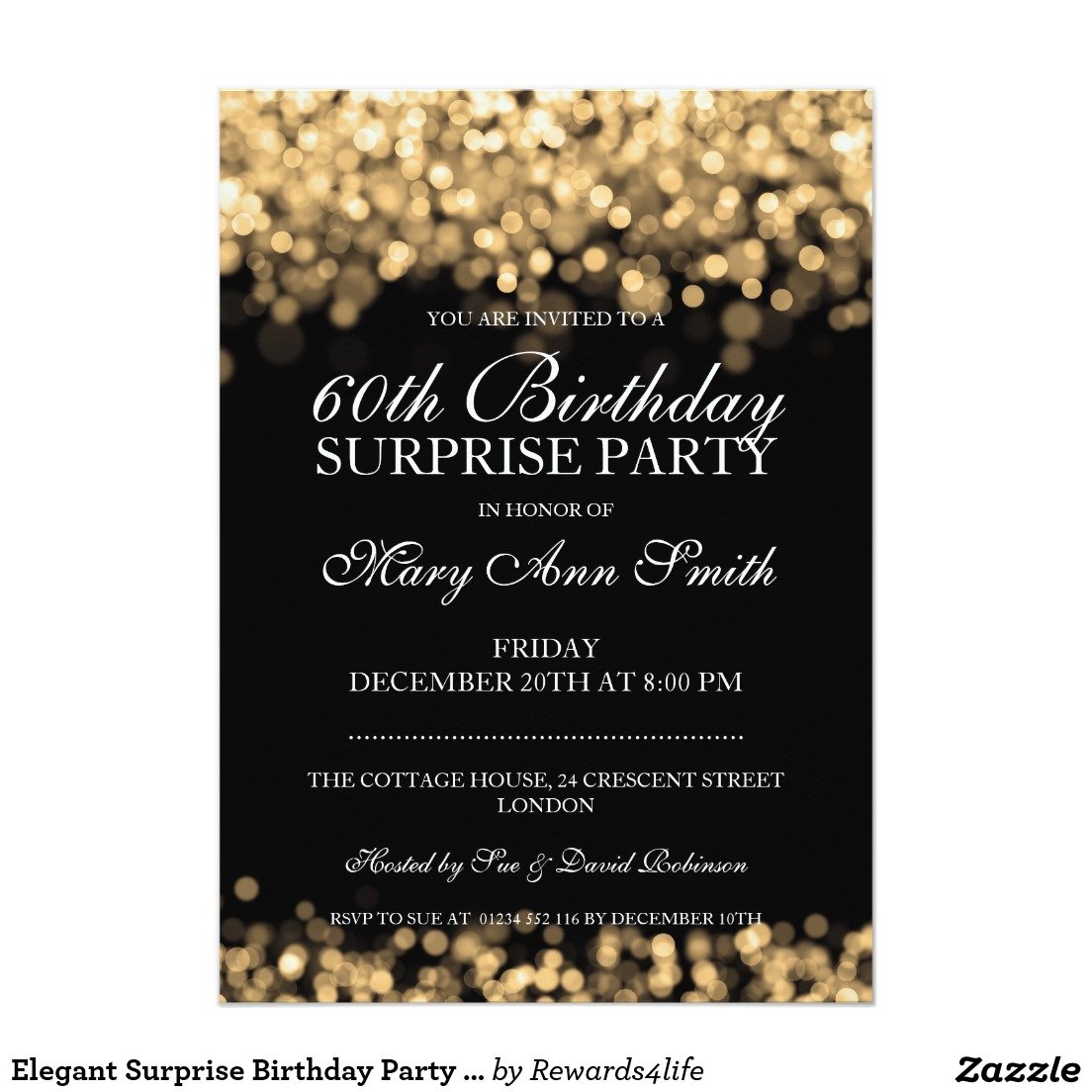 60th Birthday Surprise Party Invitations