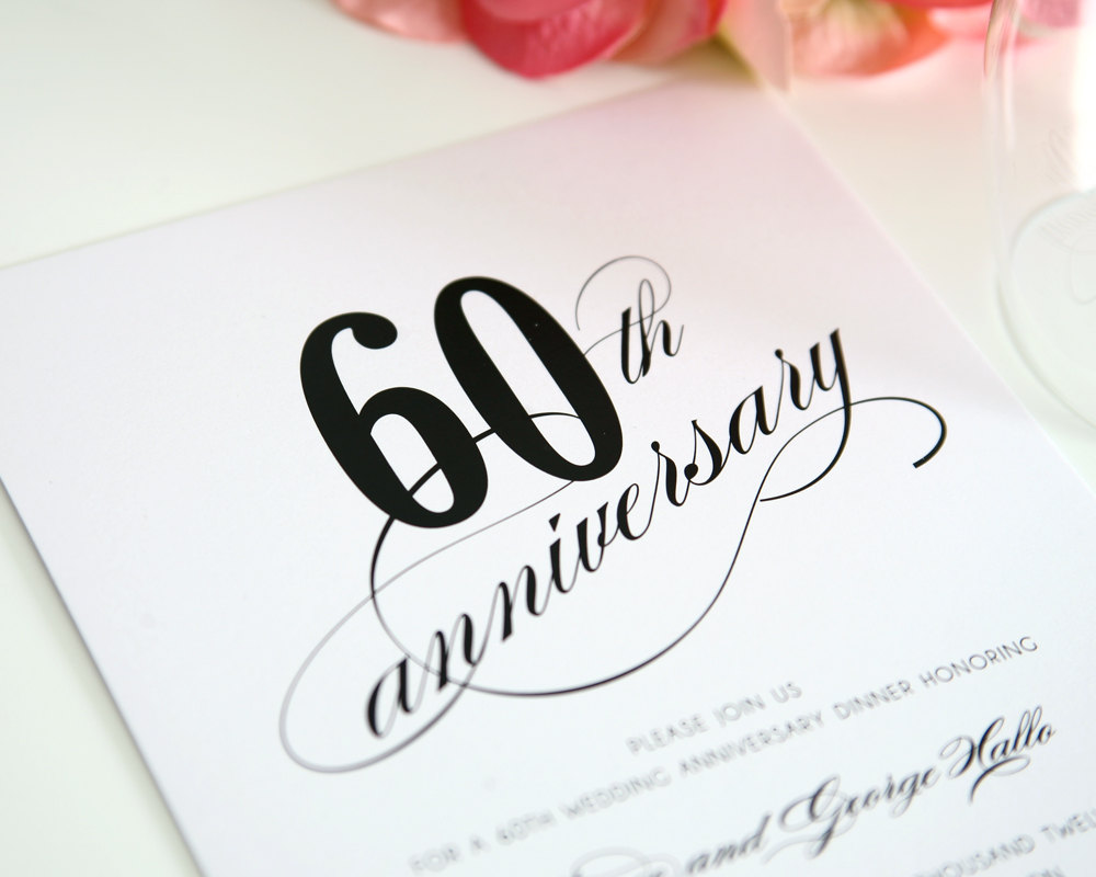 60th Wedding Anniversary Party Invitations