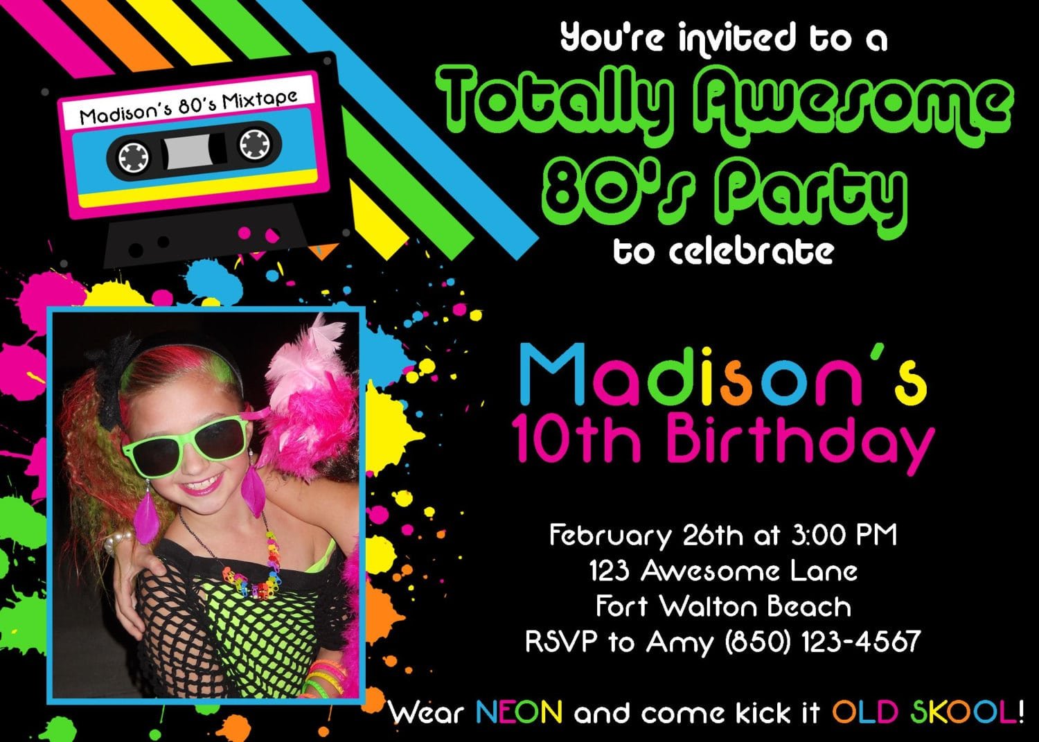 80s Party Invitations