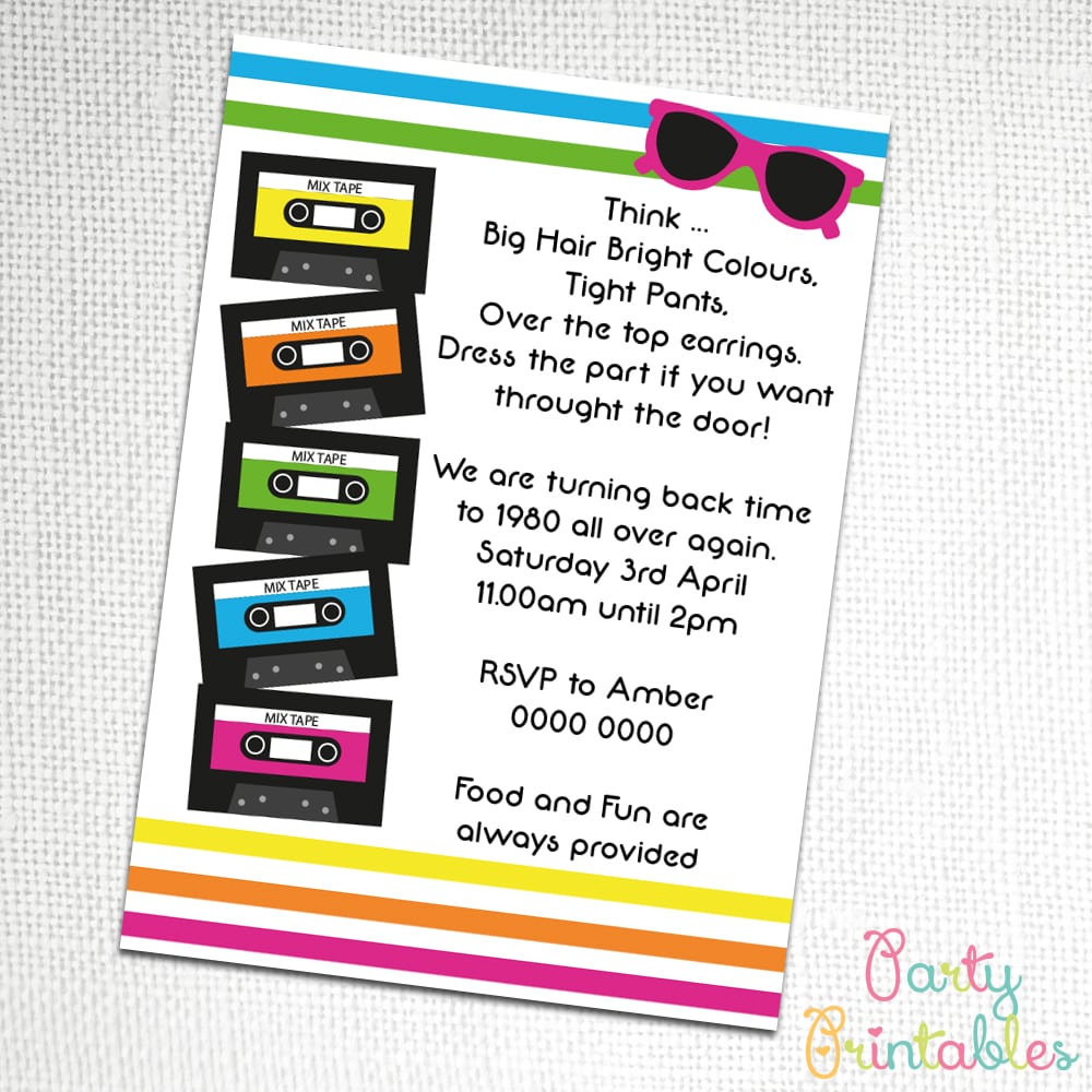 80's Retro Party Invitation