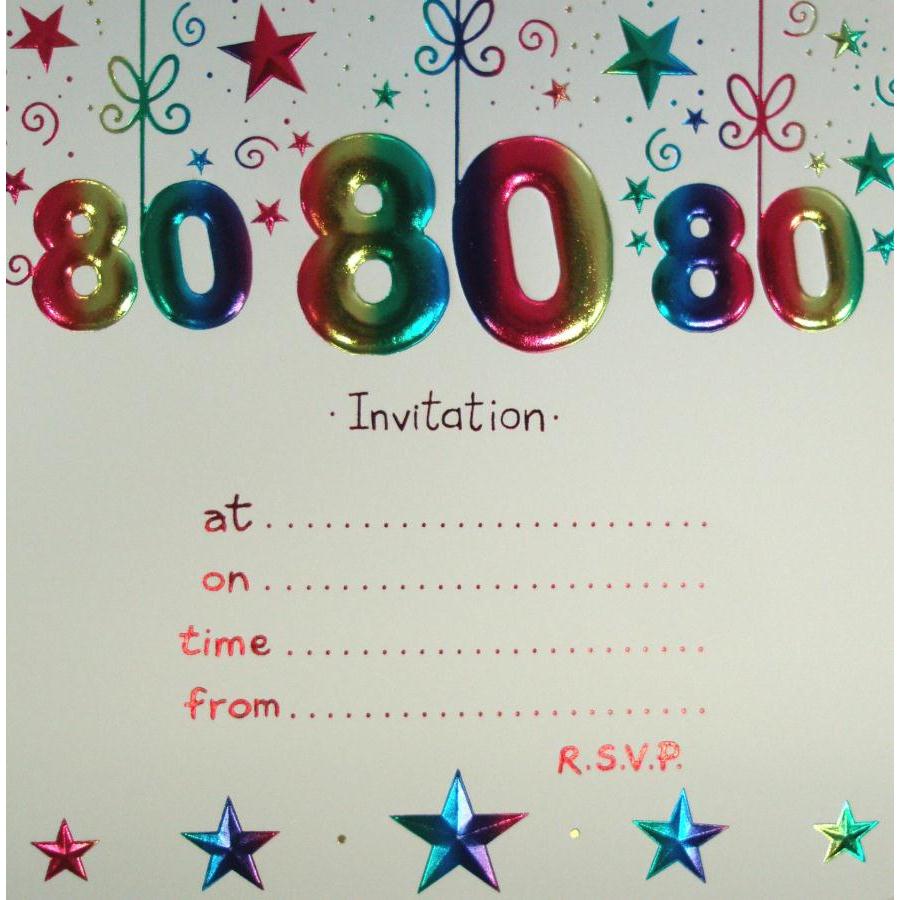 80th Birthday Party Invitation