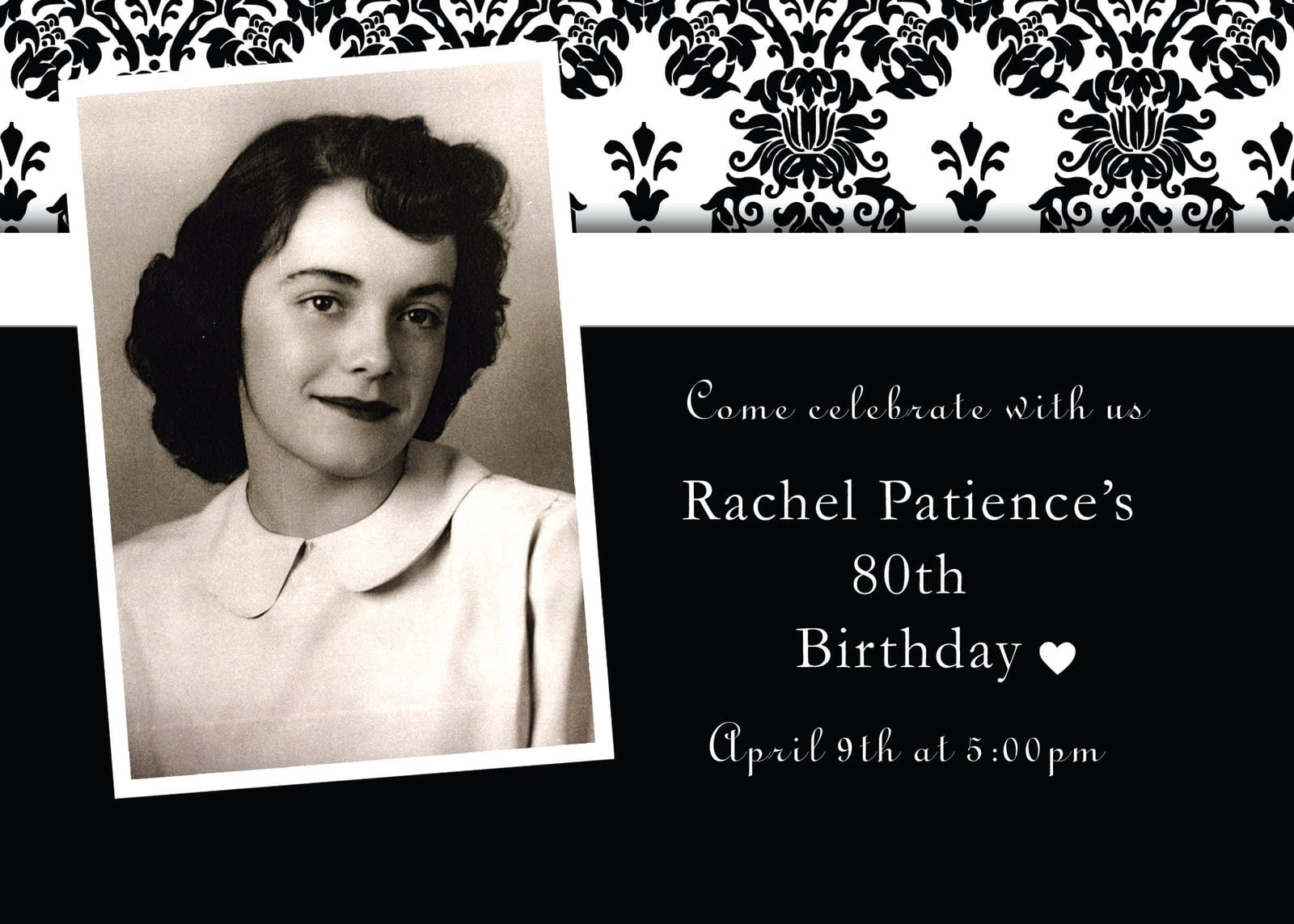 80th Birthday Party Invitations
