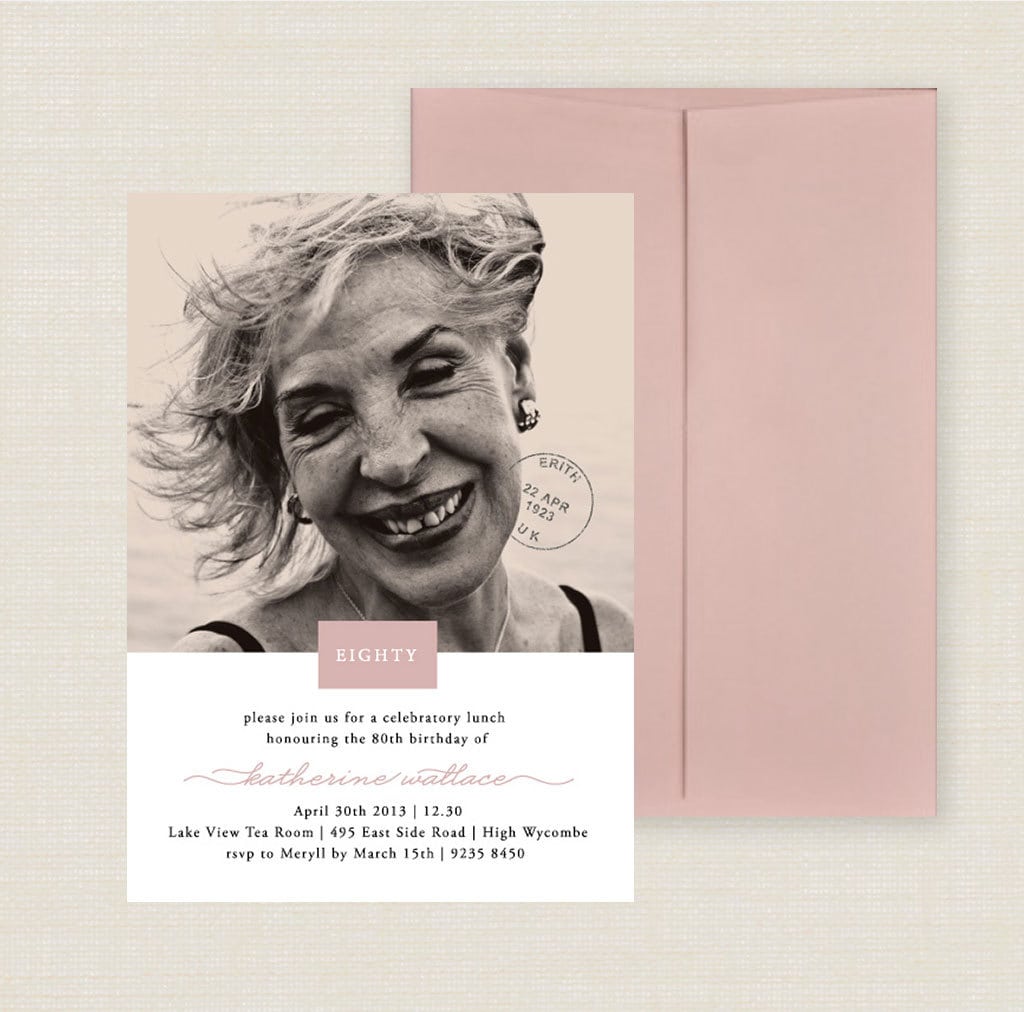 80th Birthday Party Invitations Printable Pdf Photo Invite