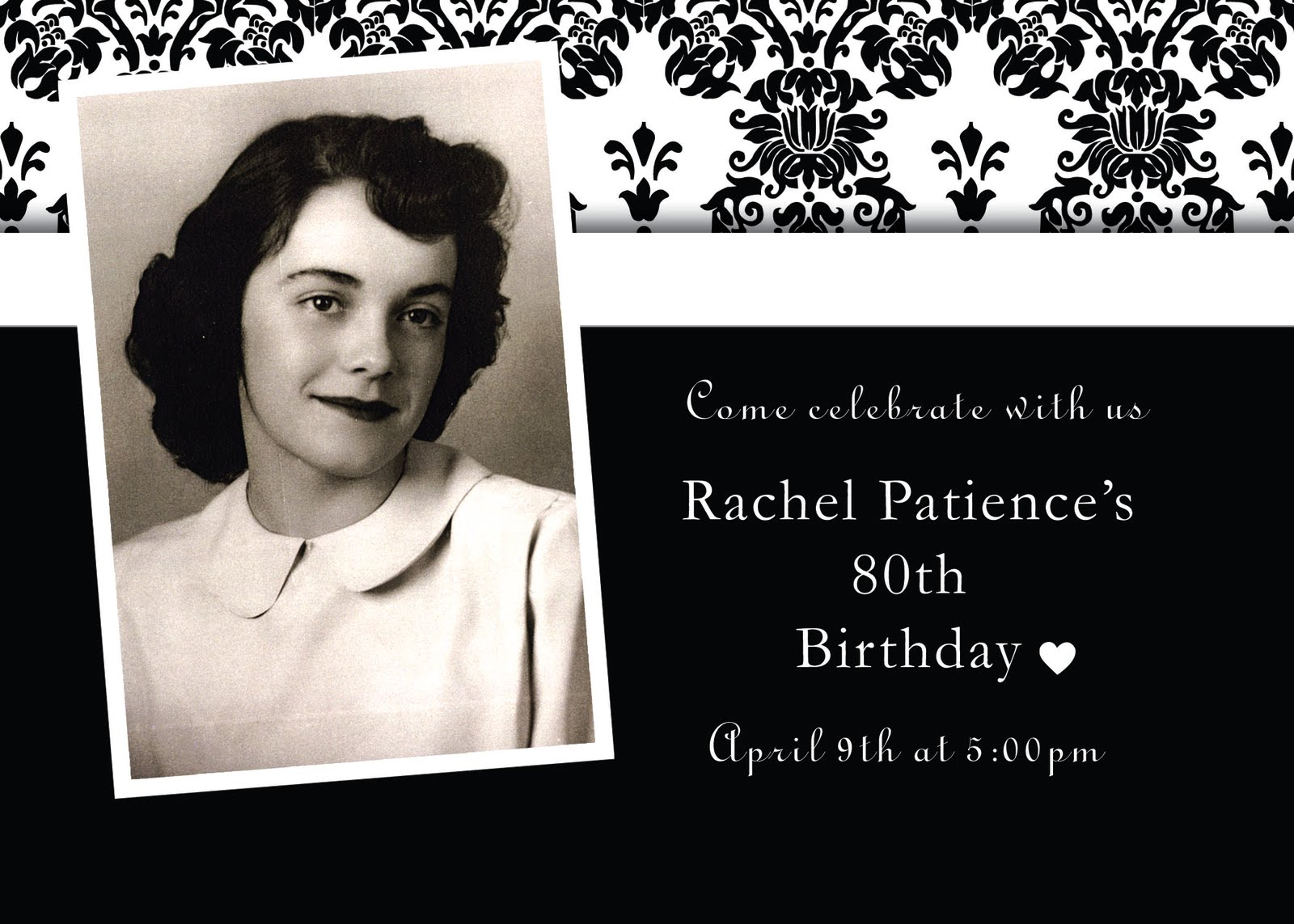 80th Birthday Party Invitations Templates