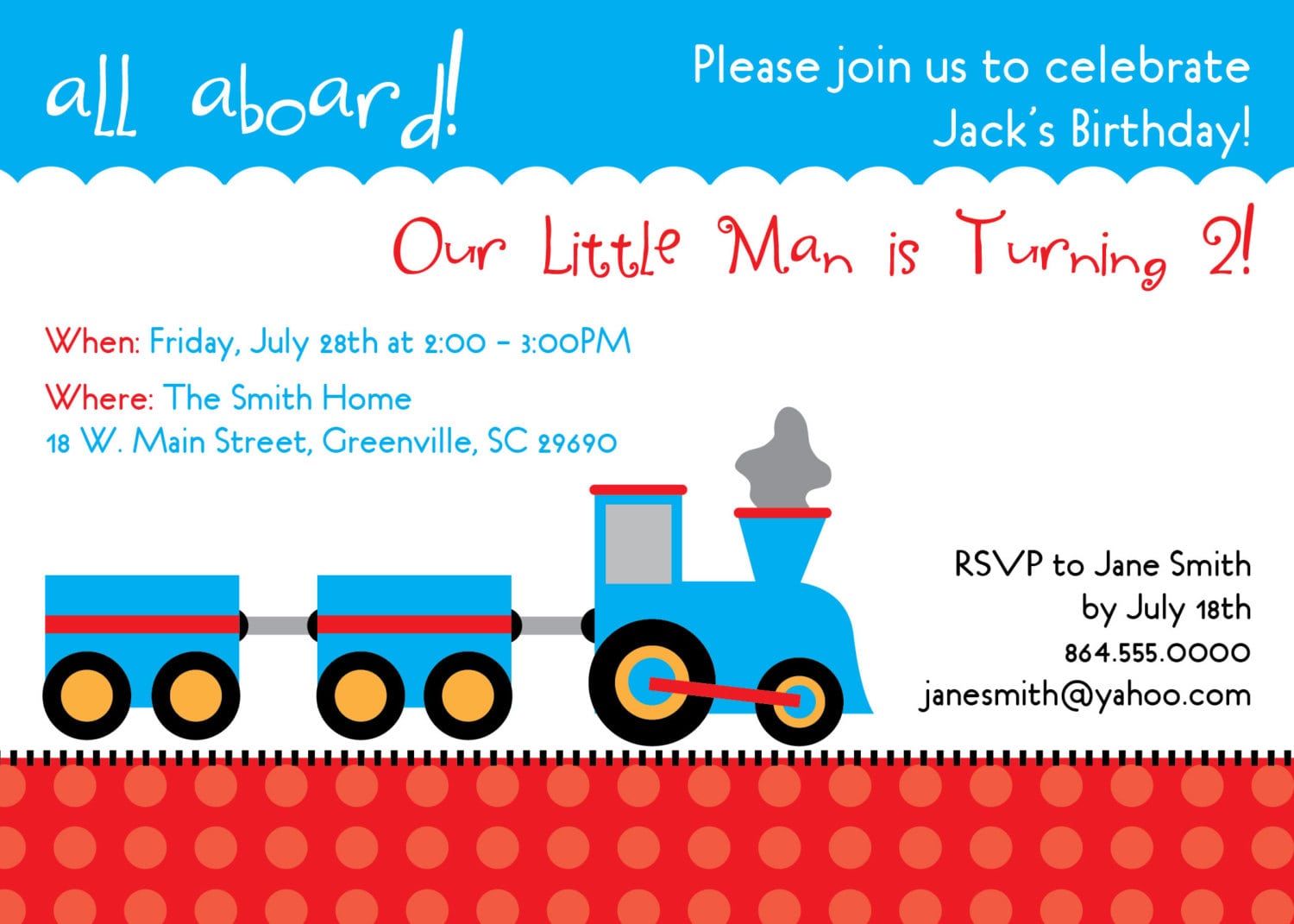8 Fantastic Train Party Invitation Template