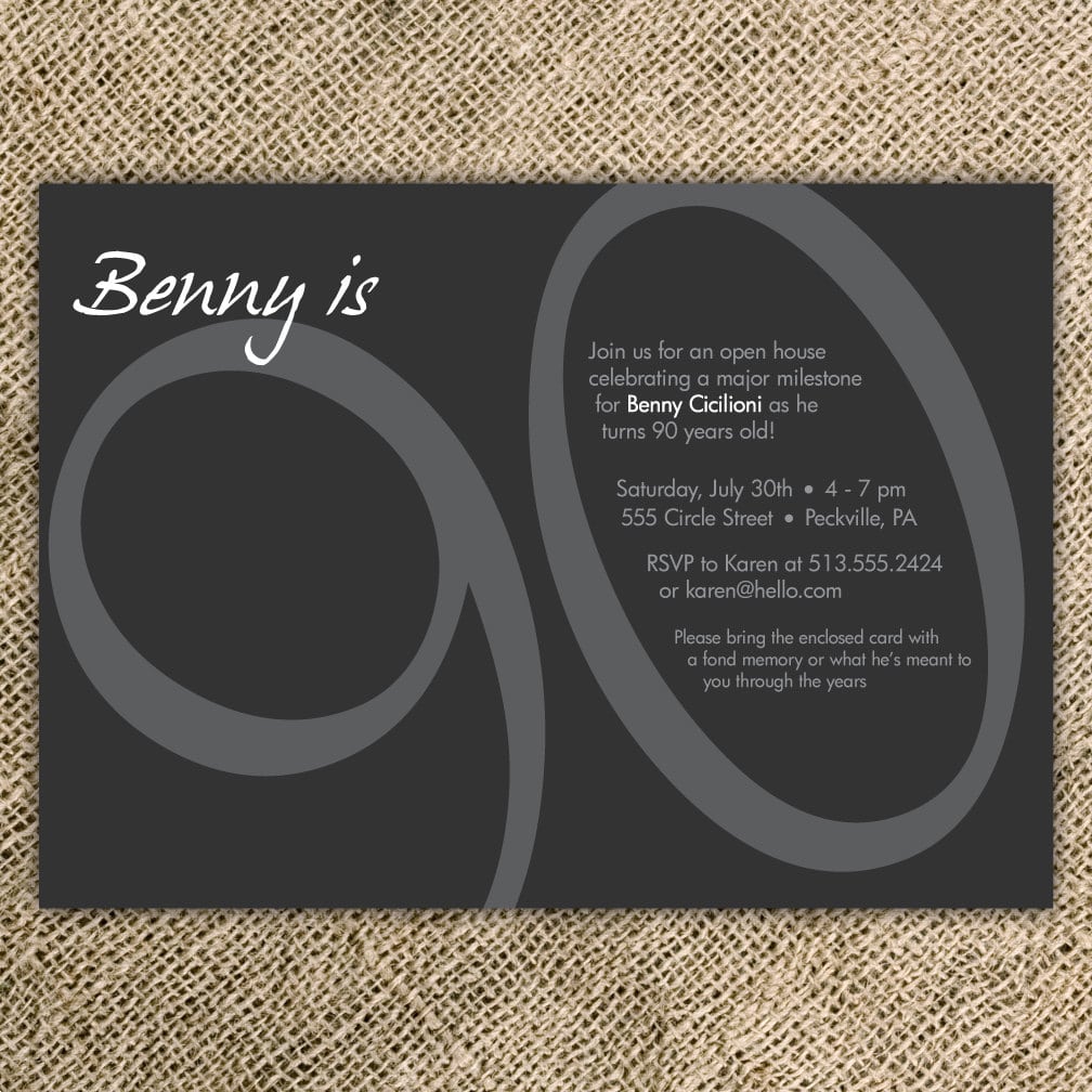90th Birthday Party Invitation