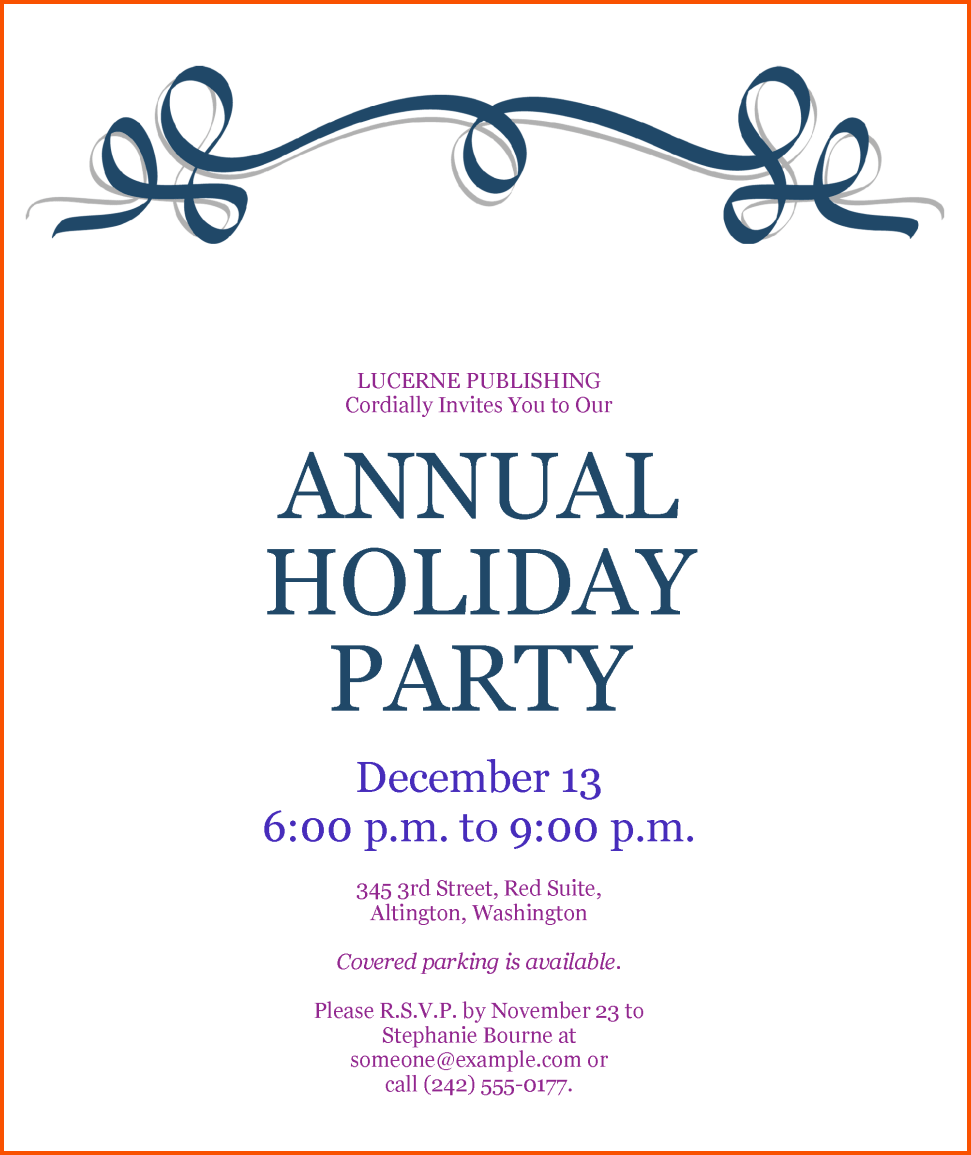 9+ Holiday Party Template