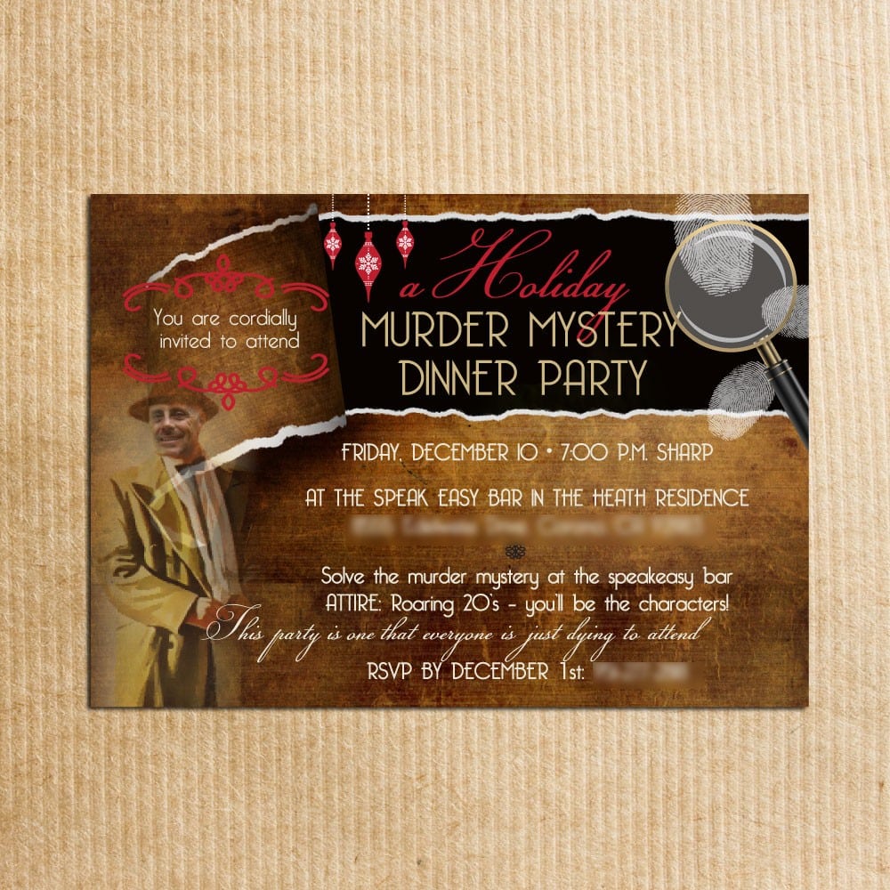 Adult Personalized Murder Mystery Dinner By Razzledazzledesign