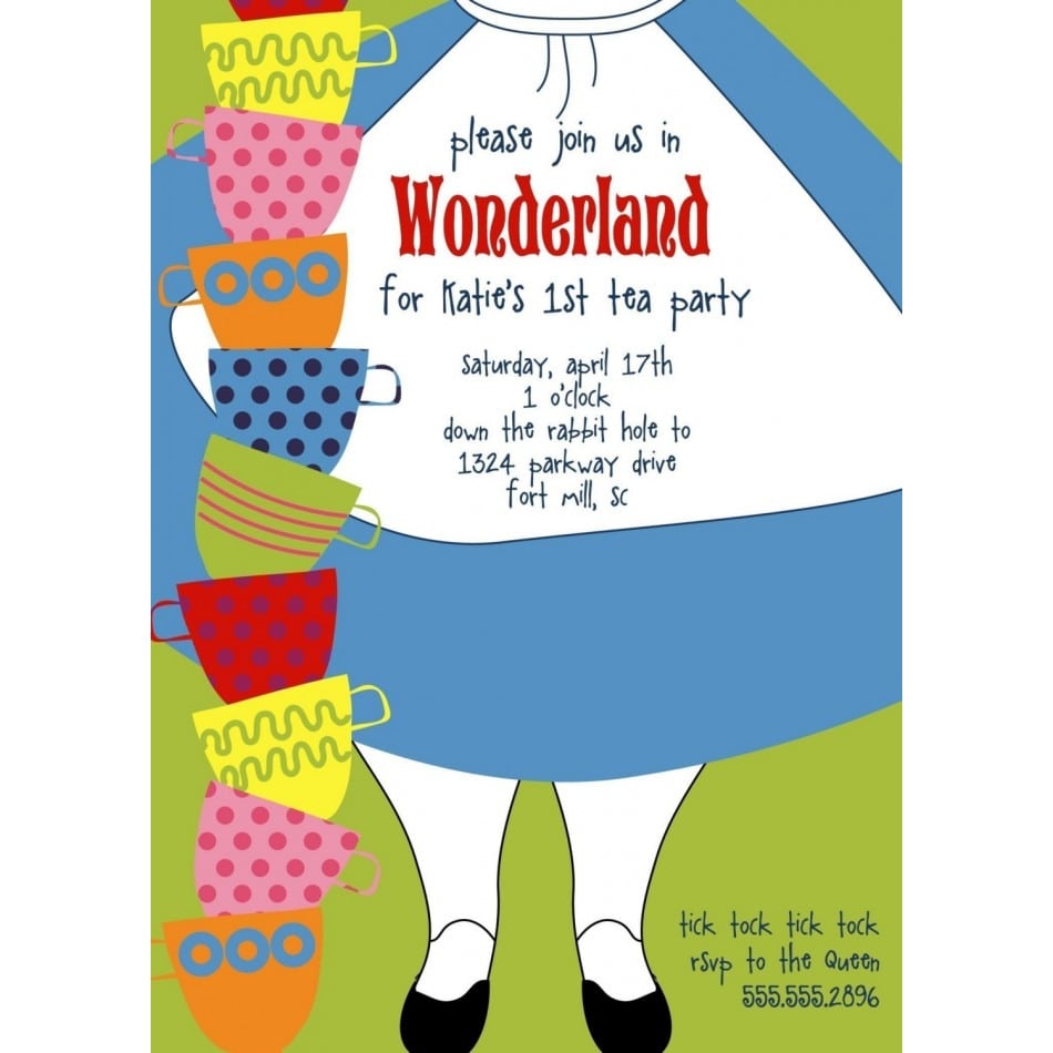 Alice In Wonderland Party Invitations