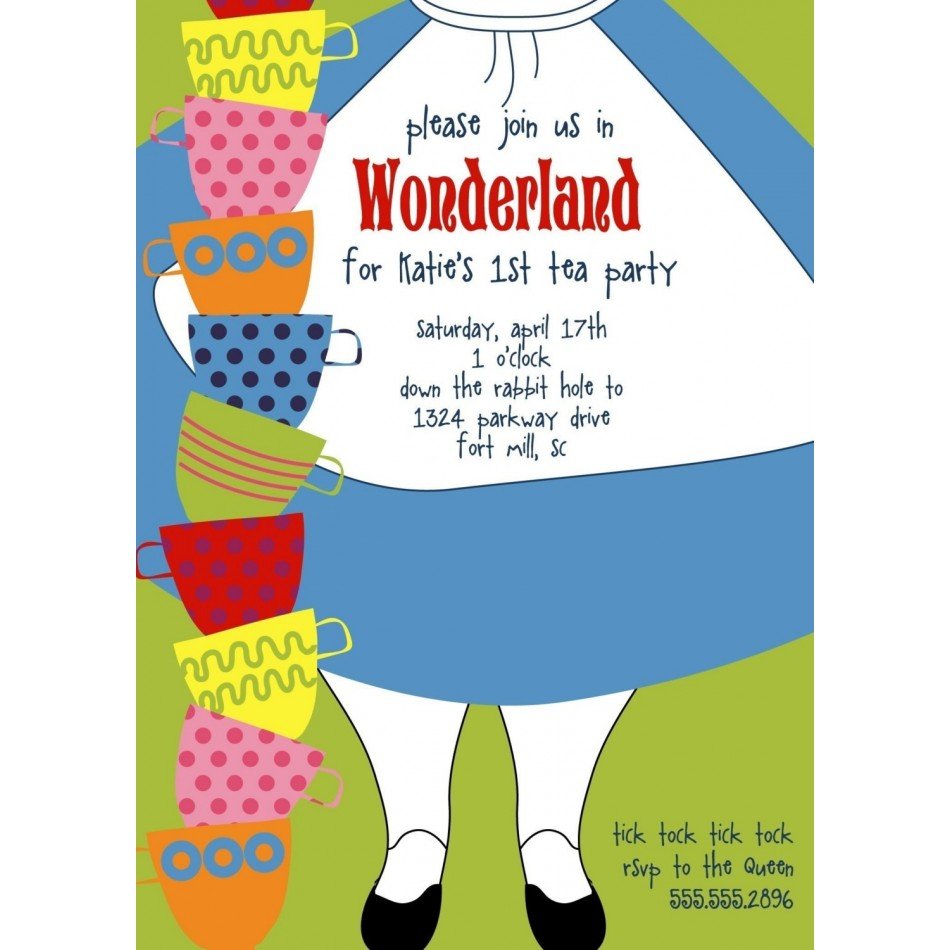 Alice In Wonderland Party Invitations