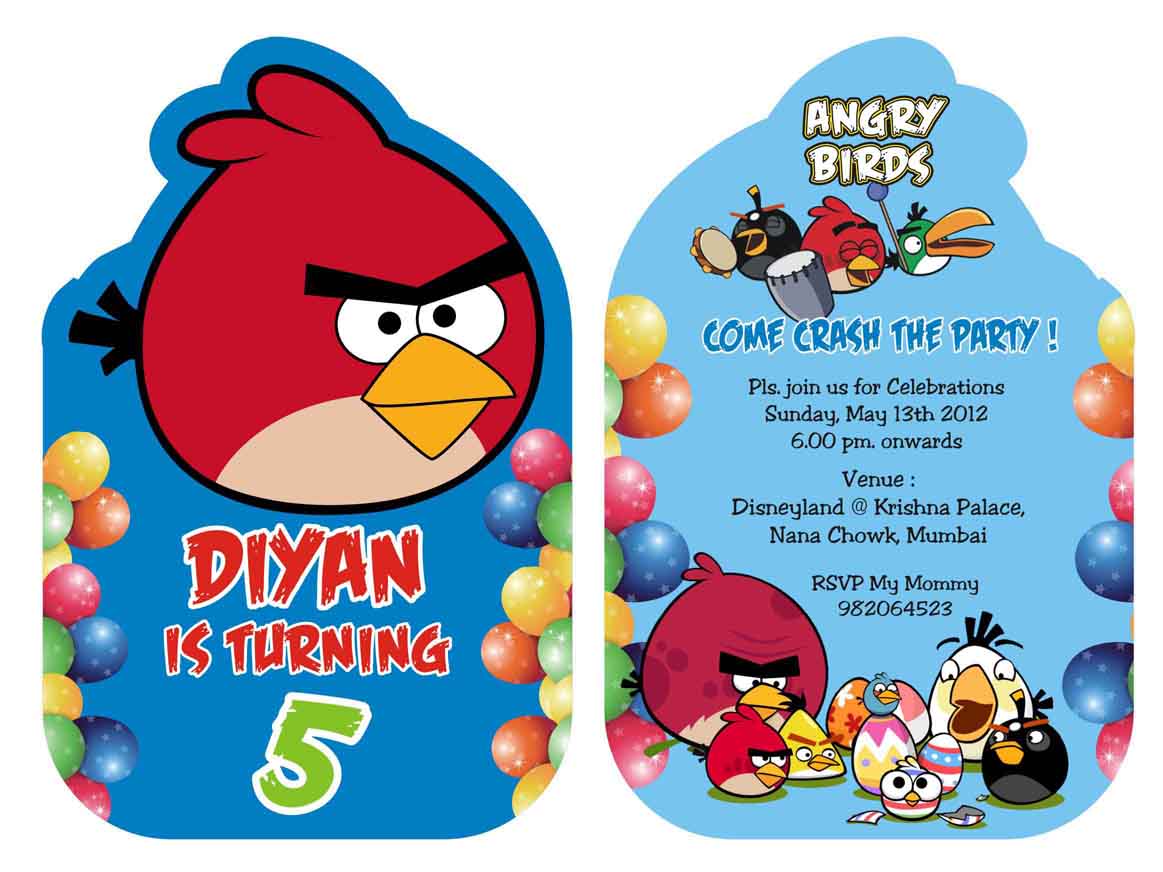 Angry Birds Birthday Invitation