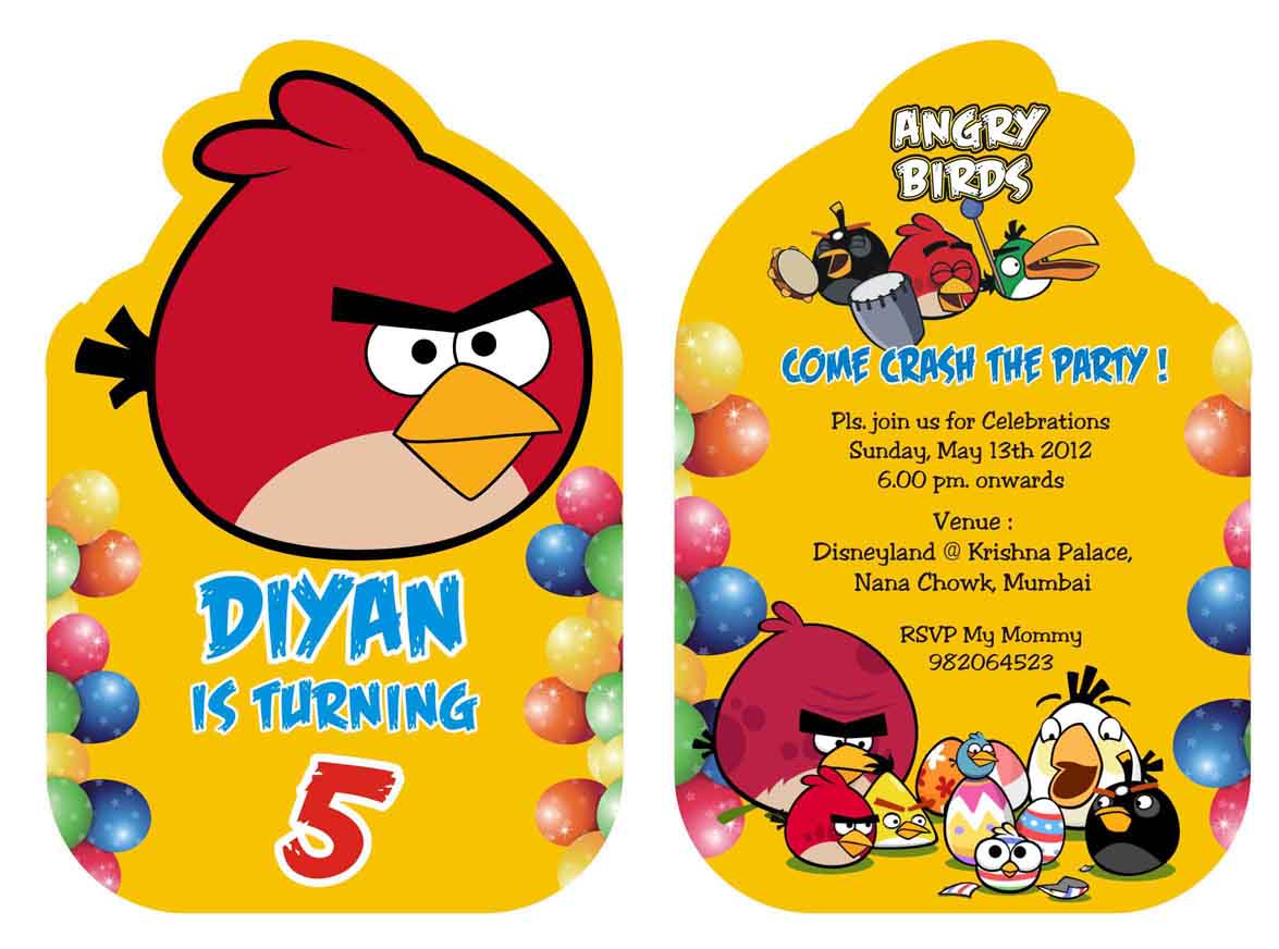 Angry Birds Birthday Invitation