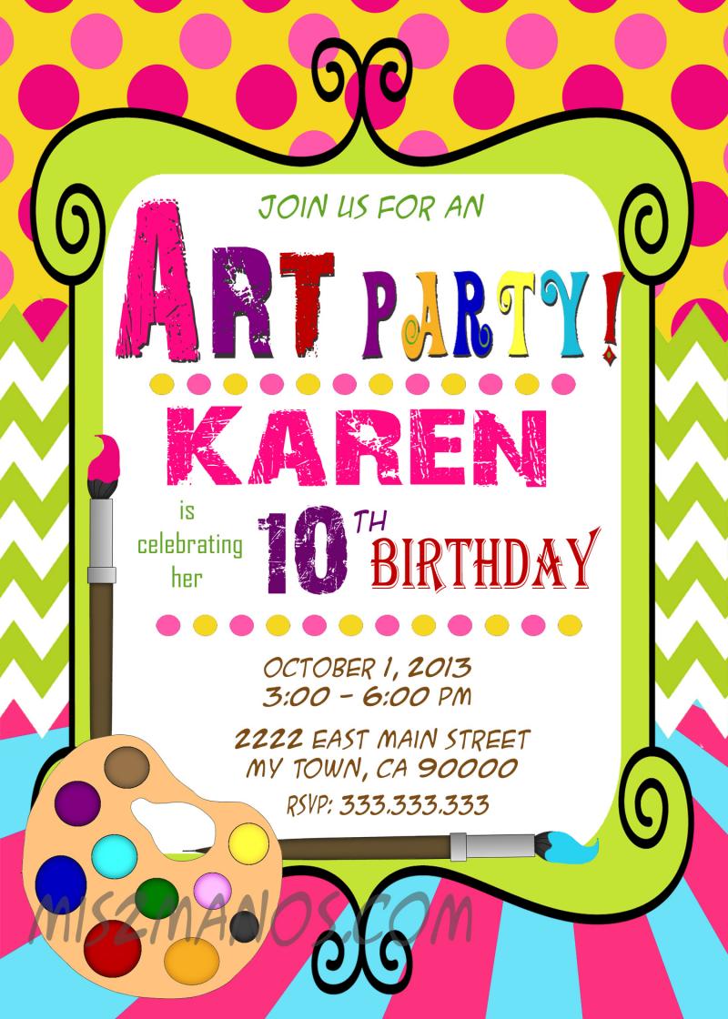 Art Party Invitations