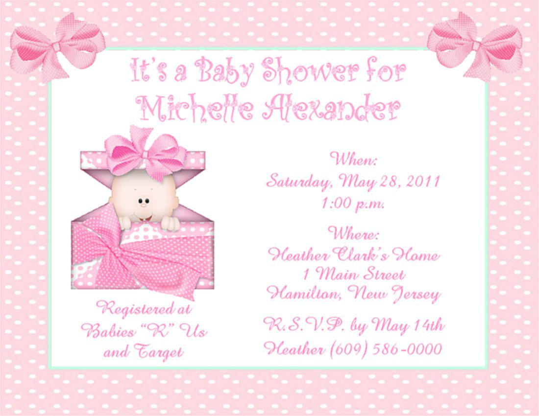 Baby Girl Shower Invitations   Baby Shower Invitations At Party