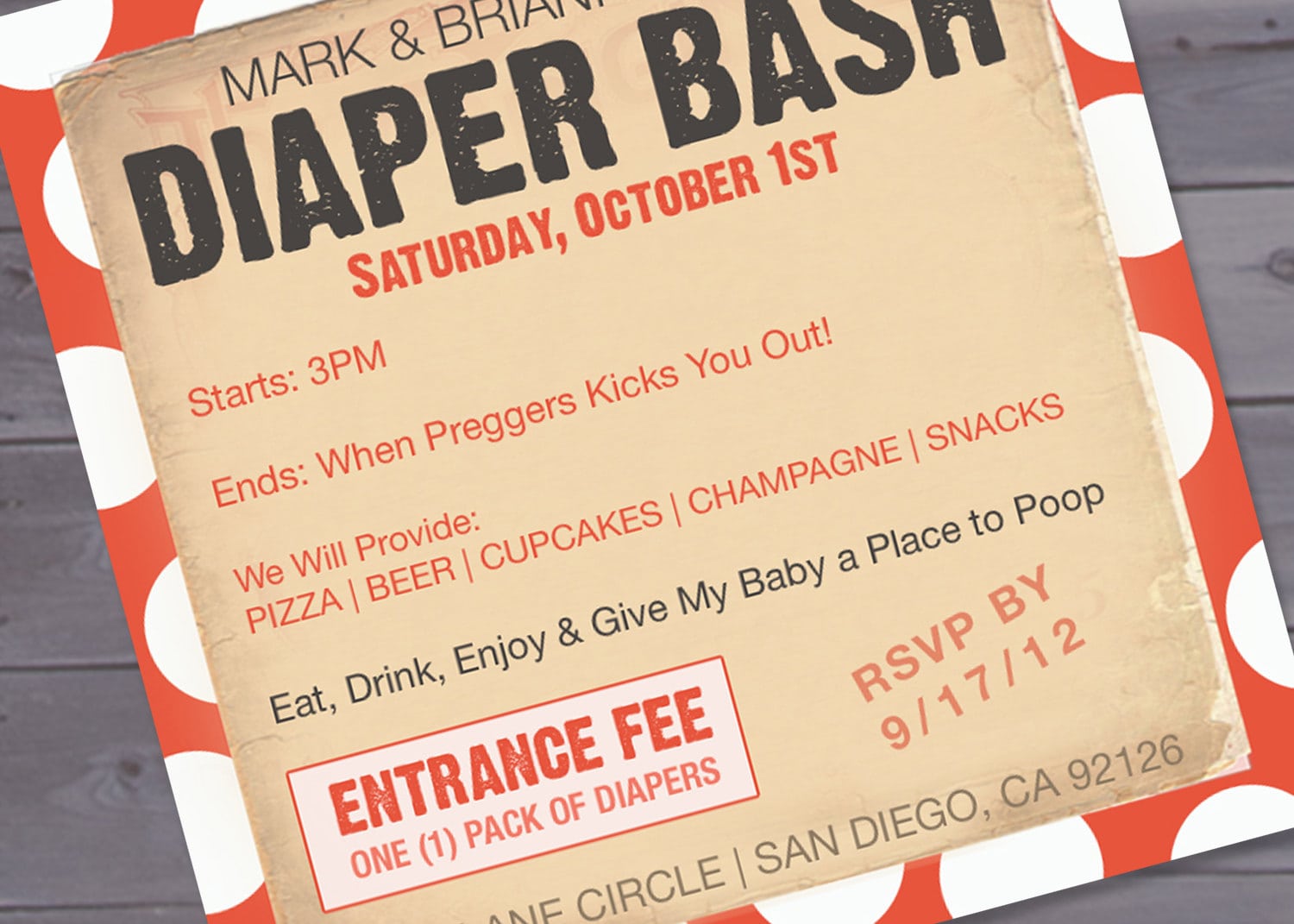 Baby Shower And Diaper Party Invitation Wording